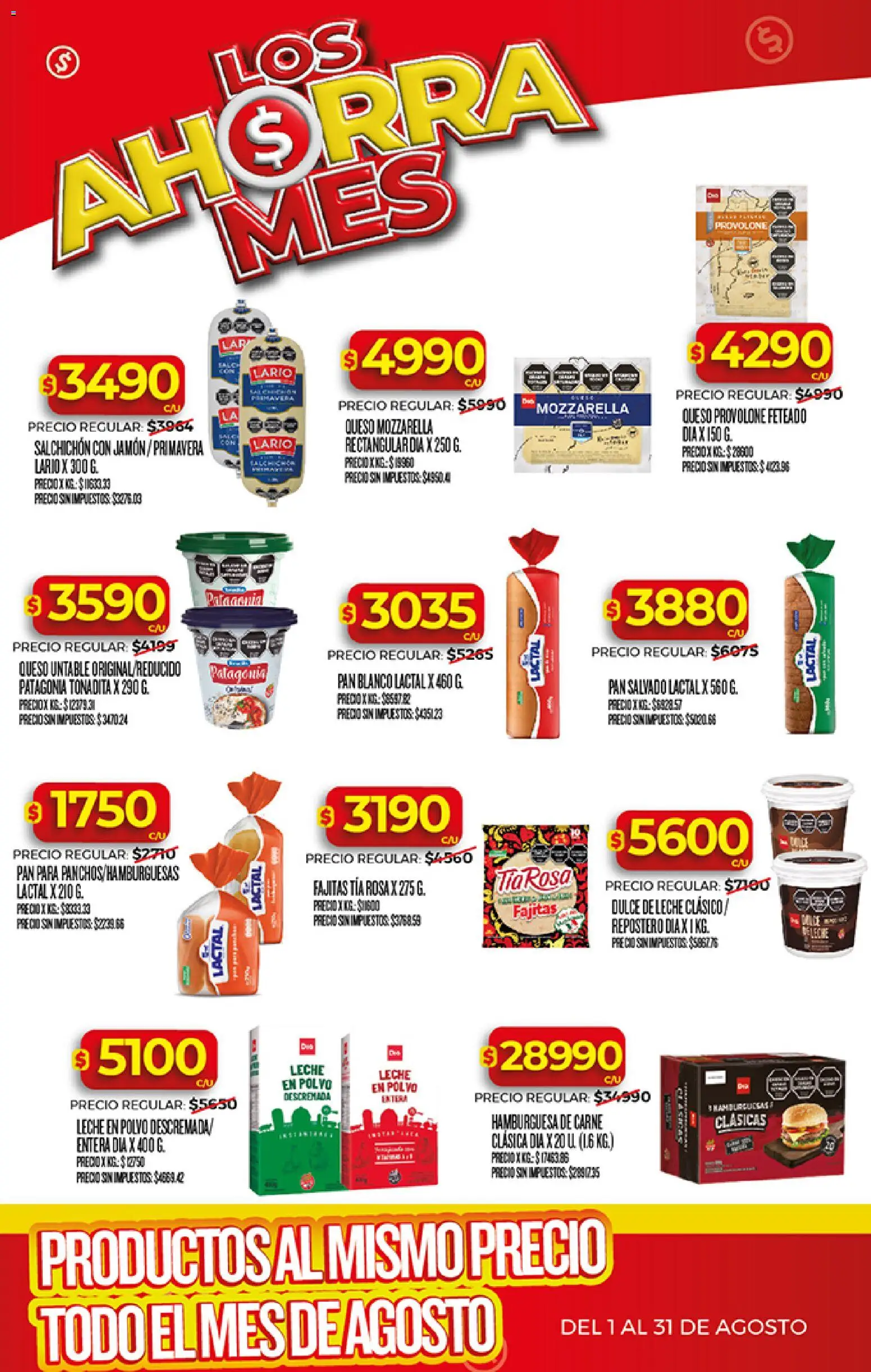 Supermercado DIA Ahorra Mes - Agosto │ válido desde el 03/08/2026 | Página: 20 | Productos: Polvo, Dulce de leche, Leche, Pan