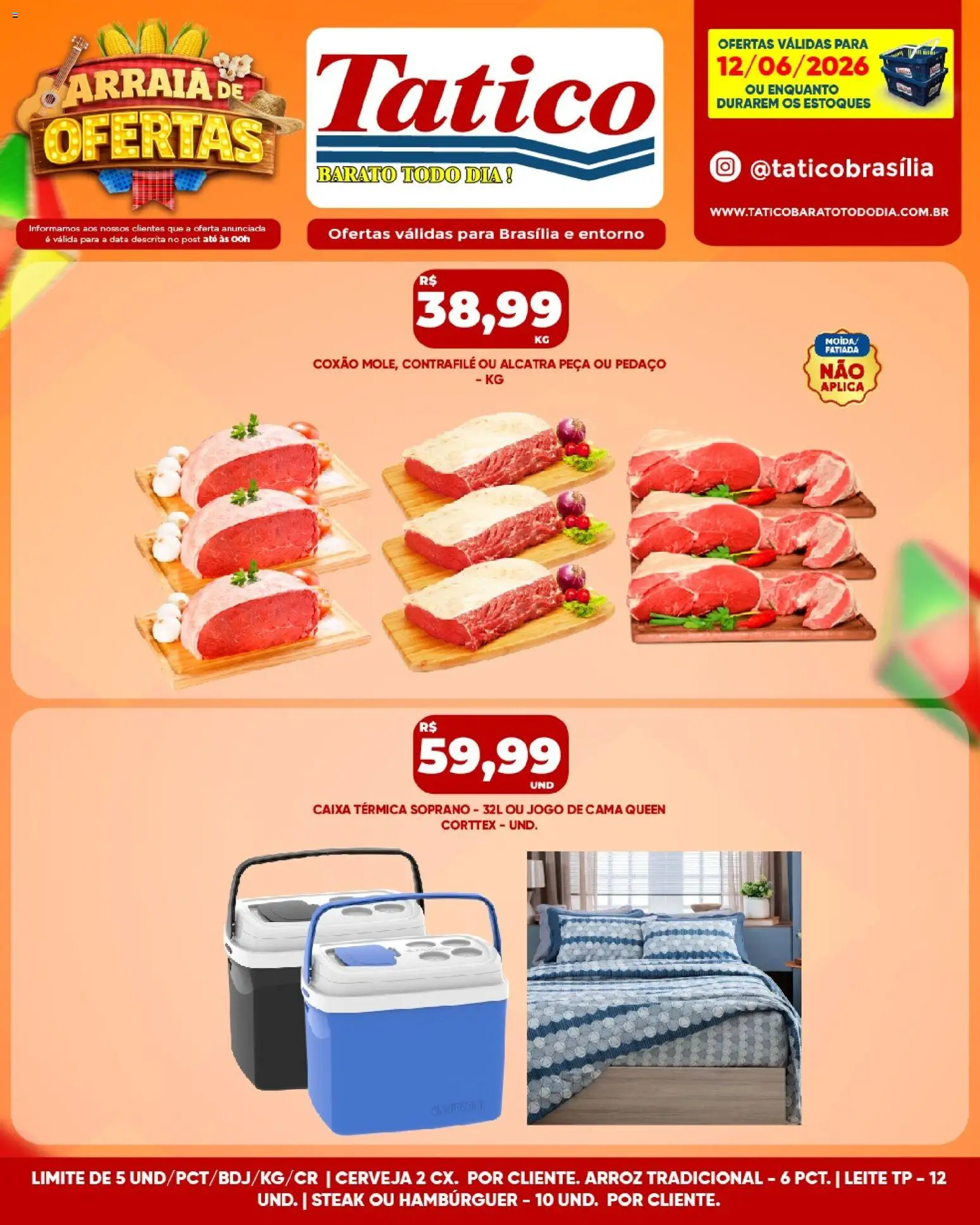 Tatico Folheto - válido de 13.06.2026 | Página: 22 | Produtos: Alcatra, Leite, Cerveja, Arroz