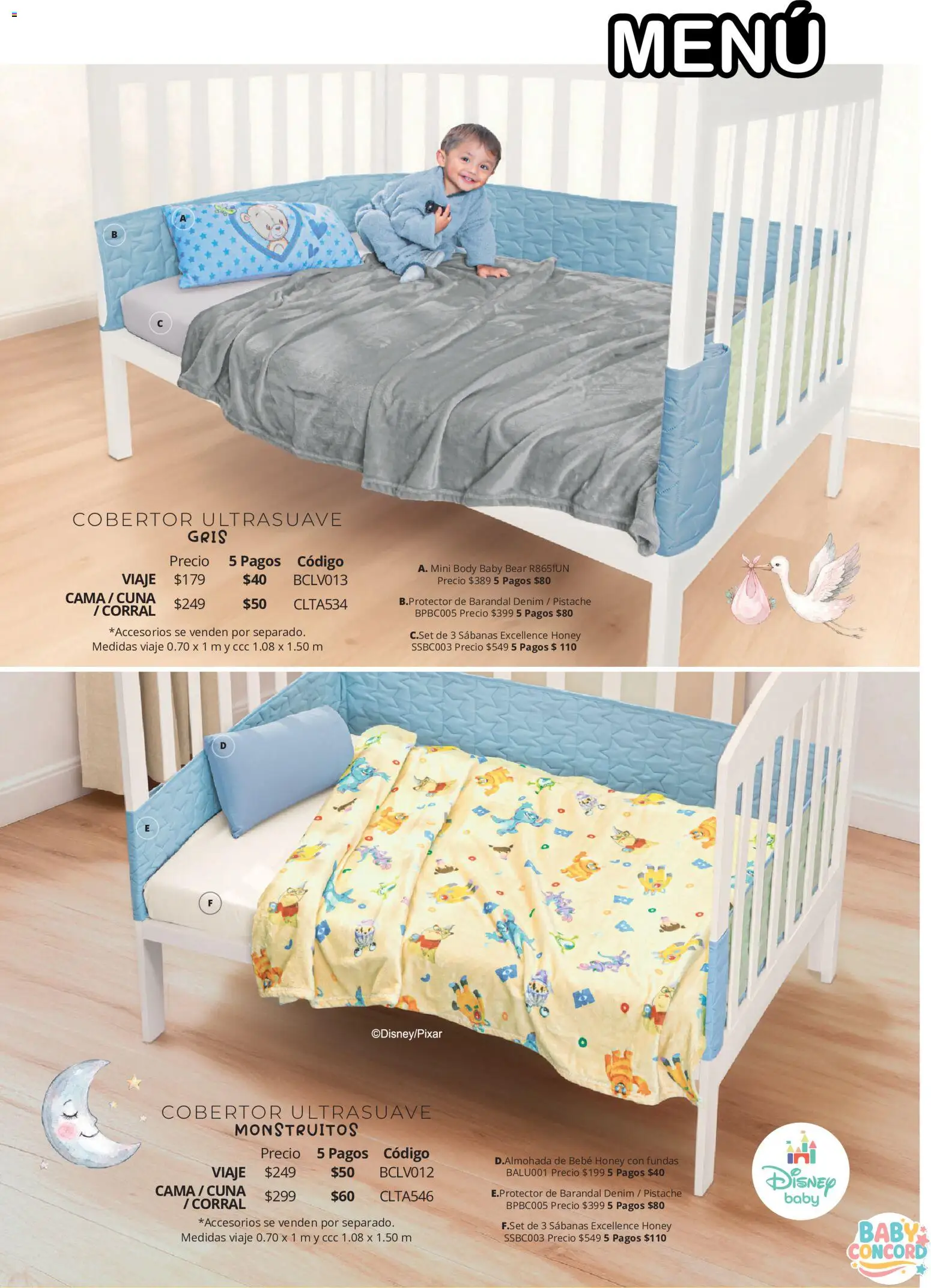 Nuevas ofertas de Colchas Concord válidas en toda la República Mexicana desde el 01/08/2026. ¡Encuentra las mejores ofertas en Colchas Concord catálogo Colección Bebé! | Página: 9 | Productos: Cama, Body, Cuna, Sabanas