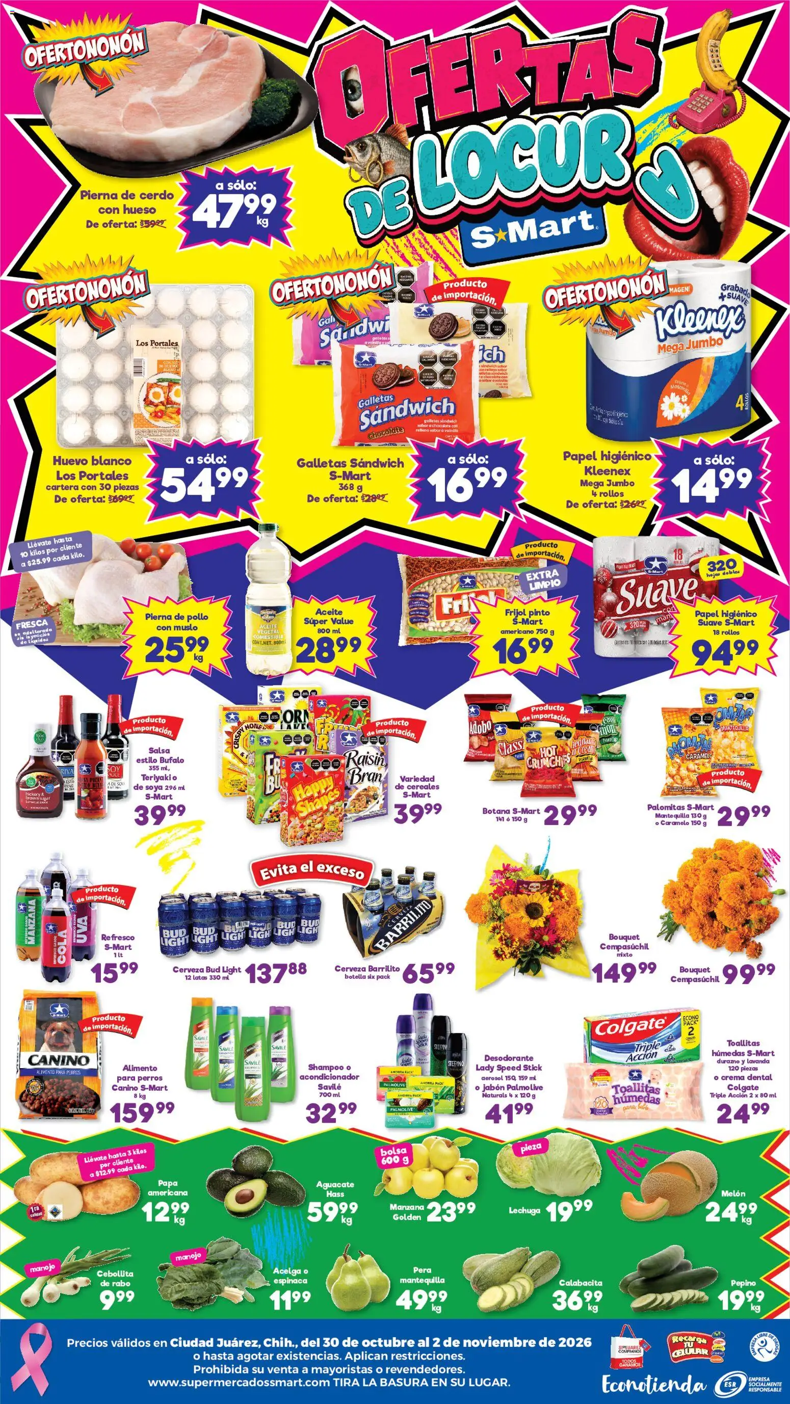 Nuevas ofertas de S-Mart válidas en toda la República Mexicana desde el 30/10/2026. ¡Encuentra las mejores ofertas en S-Mart folleto Juárez! | Página: 2