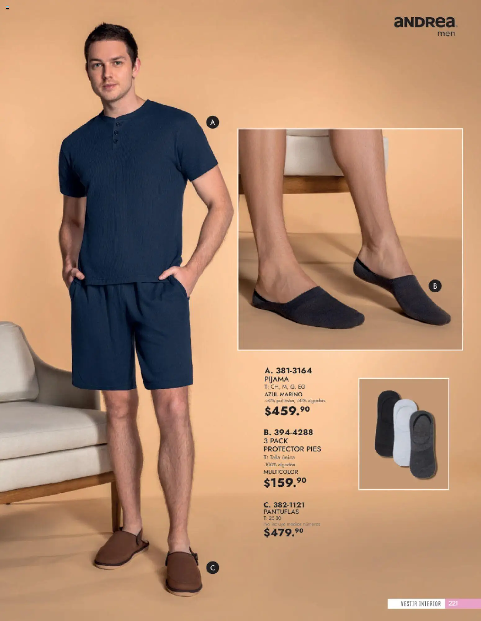 Nuevas ofertas de Andrea válidas en toda la República Mexicana desde el 24.05.2026. ¡Encuentra las mejores ofertas en Andrea catálogo Vestir Caballero! | Página: 61 | Productos: Pijama, Pantuflas, Algodón