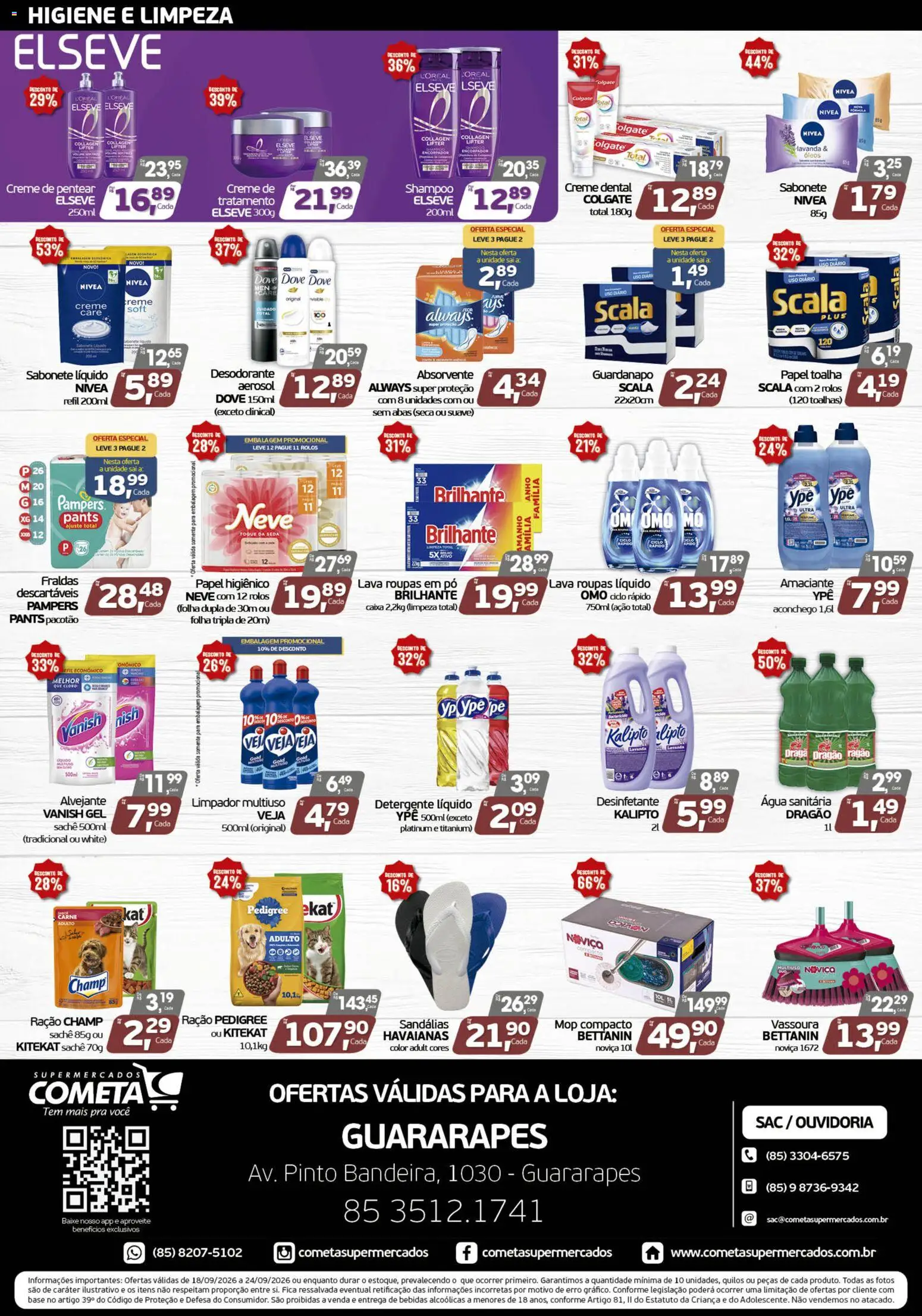 Cometa Supermercados Folheto - válido de 18/09/2026 | Página: 4 | Produtos: Pampers, Limpador multiuso, Base, Dove