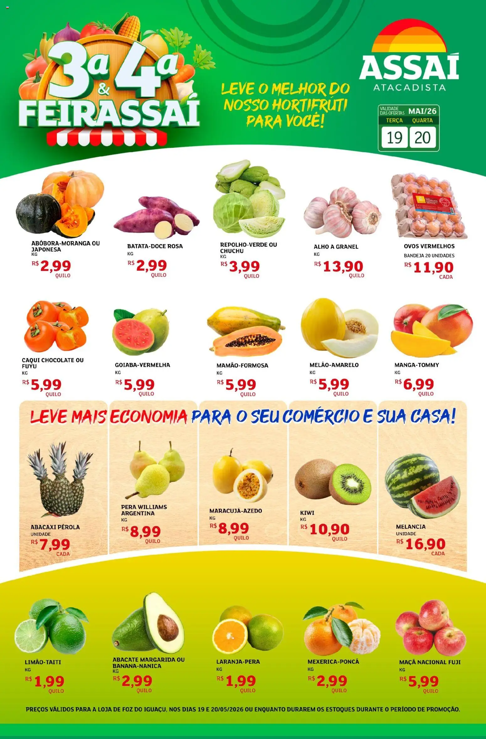 Assaí Atacadista Folheto - válido de 19.05.2026 | Página: 1 | Produtos: Caqui, Chocolate, Abacaxi, Bandeja
