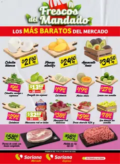 Vista previa de Soriana Frescos del Mandado Mercado: Ver, Tab, Chis, Camp, Yuc y Q. Roo, nuevo folleto de la tienda, válido en México a partir del 19.05.2026