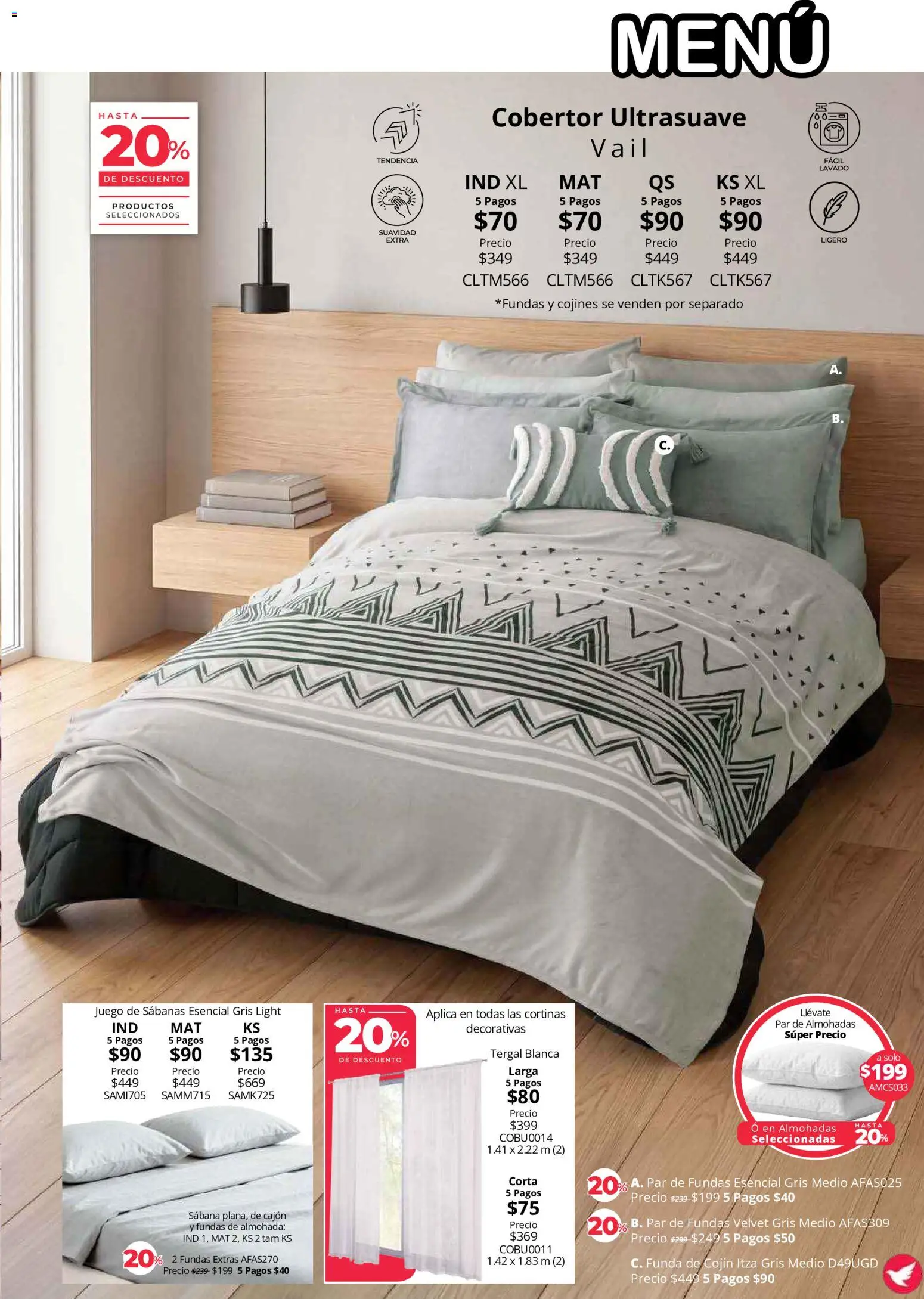 Nuevas ofertas de Colchas Concord válidas en toda la República Mexicana desde el 01/08/2026. ¡Encuentra las mejores ofertas en Colchas Concord catálogo Colección Cobertor! | Página: 94 | Productos: Cobertor, Funda, Sabanas, Cortinas