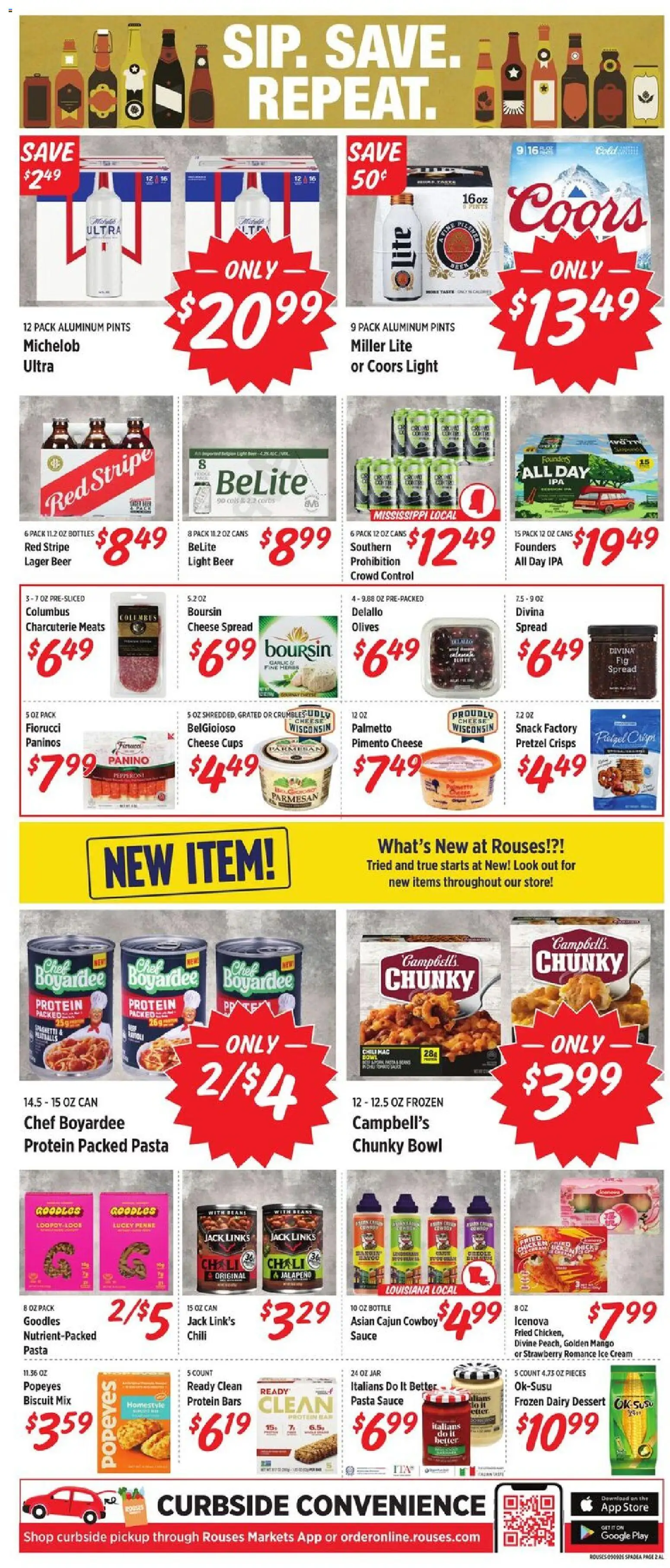 Rouses Weekly Ad - valid from 09/09/2026 | Page: 7 | Products: Protein, Cream, Garlic, Parmesan