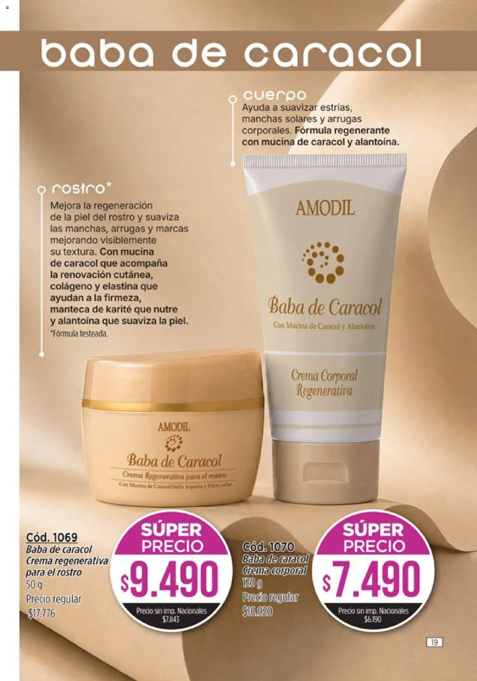 Catálogo Amodil Campaña 12 │ válido desde el 30/06/2026 | Página: 19 | Productos: Crema regenerativa, Manteca, Crema
