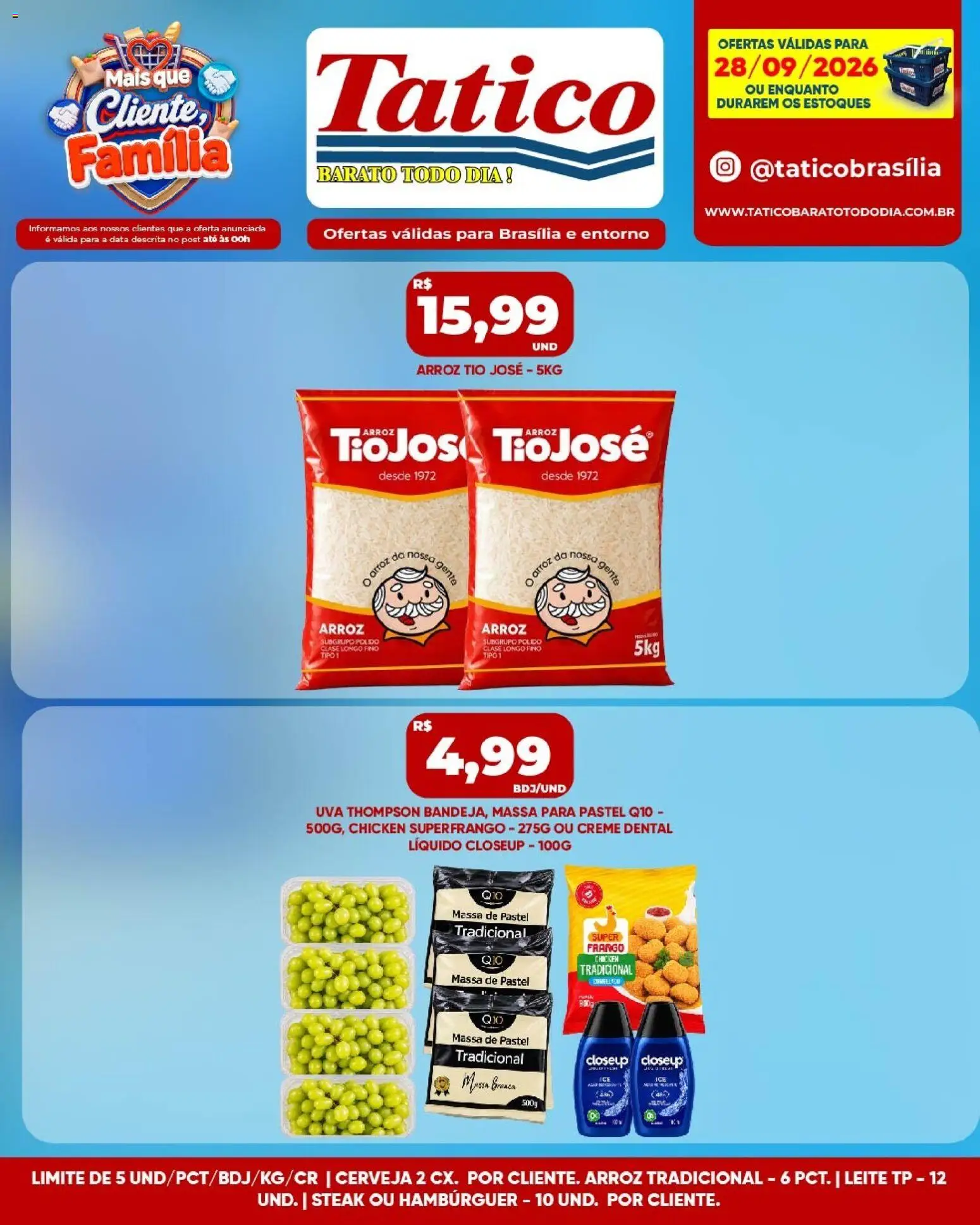 Tatico Folheto - válido de 28/09/2026 | Página: 6 | Produtos: Leite, Massa, Creme, Creme dental