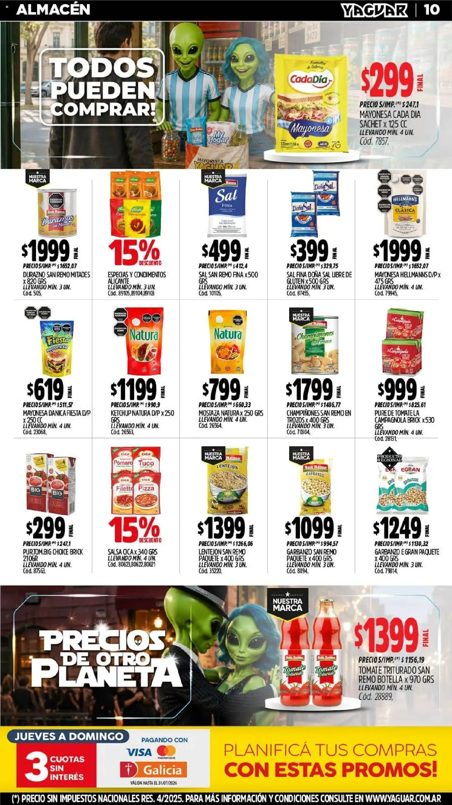 Yaguar - Oferta Semanal Córdoba │ válido desde el 06/07/2026 | Página: 12 | Productos: Durazno, Mayonesa, Sal, Pure de Tomate