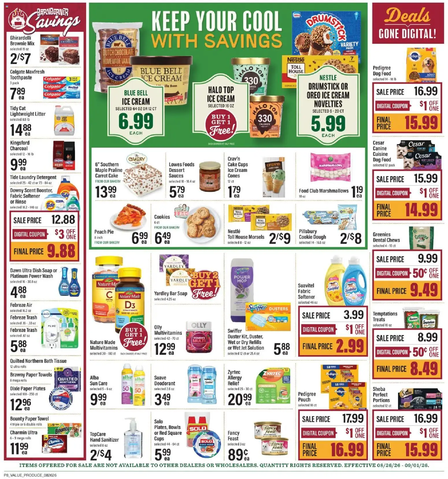 Lowes Foods Weekly Ad - valid from 08/26/2026 | Page: 11 | Products: Laundry detergent, Deodorant, Sauces, Paper plates