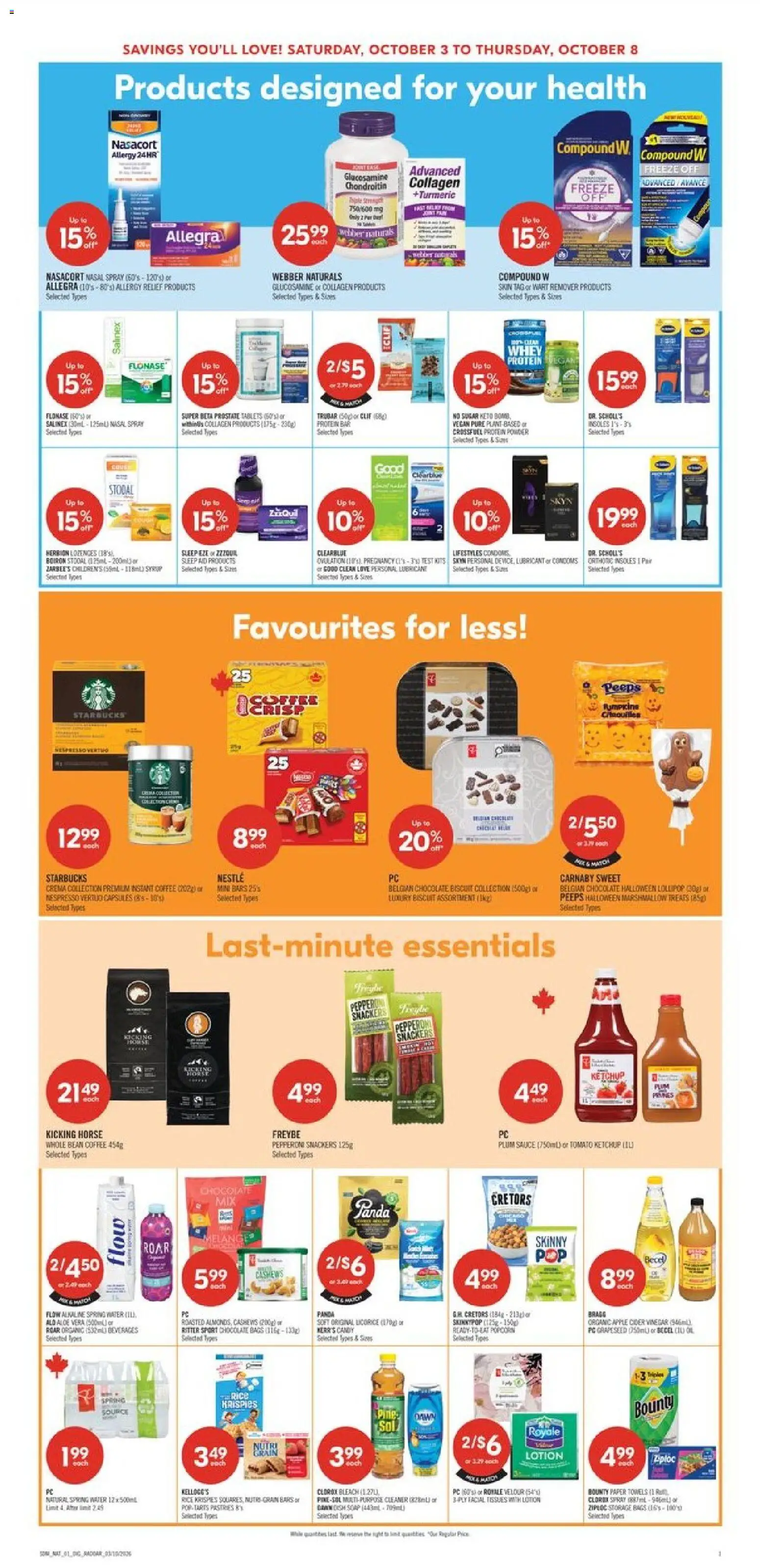 Shoppers flyer valid from Oct 3, 2026 | Page: 17 | Products: Protein powder, Sugar, Powder, Capsules