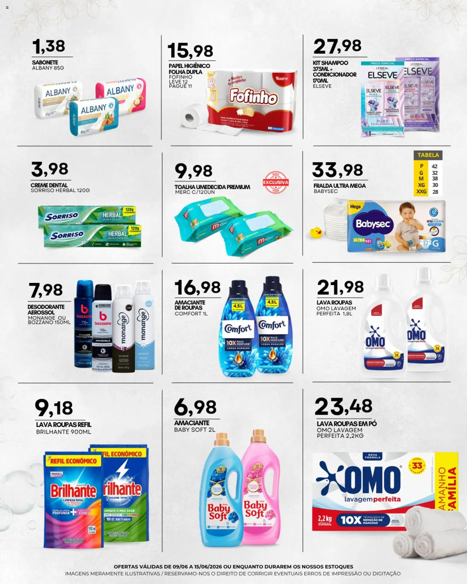 Mercadão Atacadista Folheto - válido de 09.06.2026 | Página: 11 | Produtos: Condicionador, Desodorante, Roupas, Amaciante