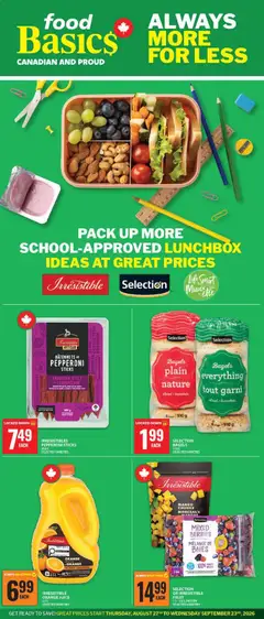 Preview of Food Basics - Back To School Digital Specialty Flyer from shop Food Basics valid from Aug 27, 2026
