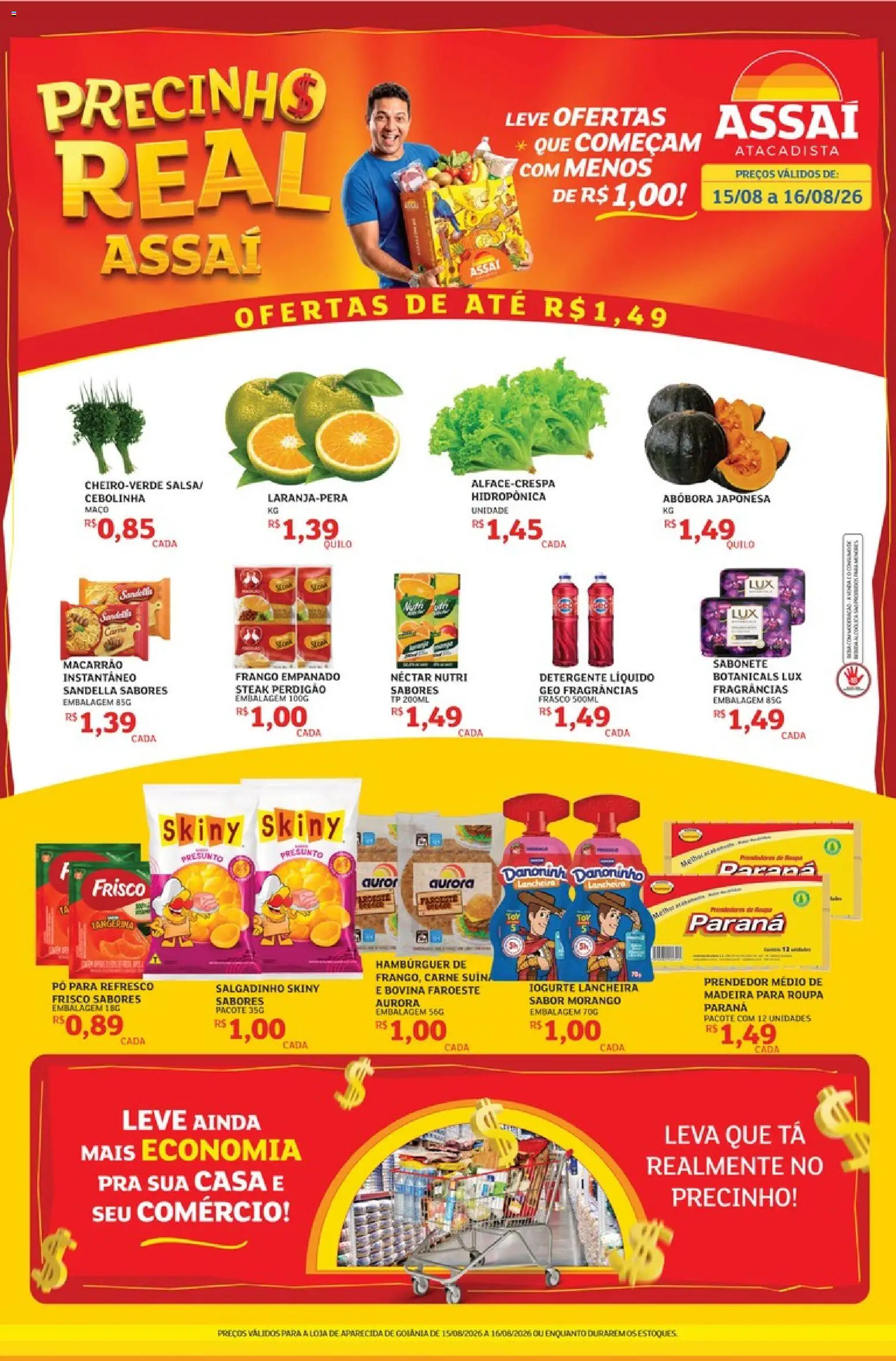 Assaí Atacadista Folheto - válido de 15/08/2026 | Página: 1 | Produtos: Abóbora, Pó, Refresco, Hambúrguer