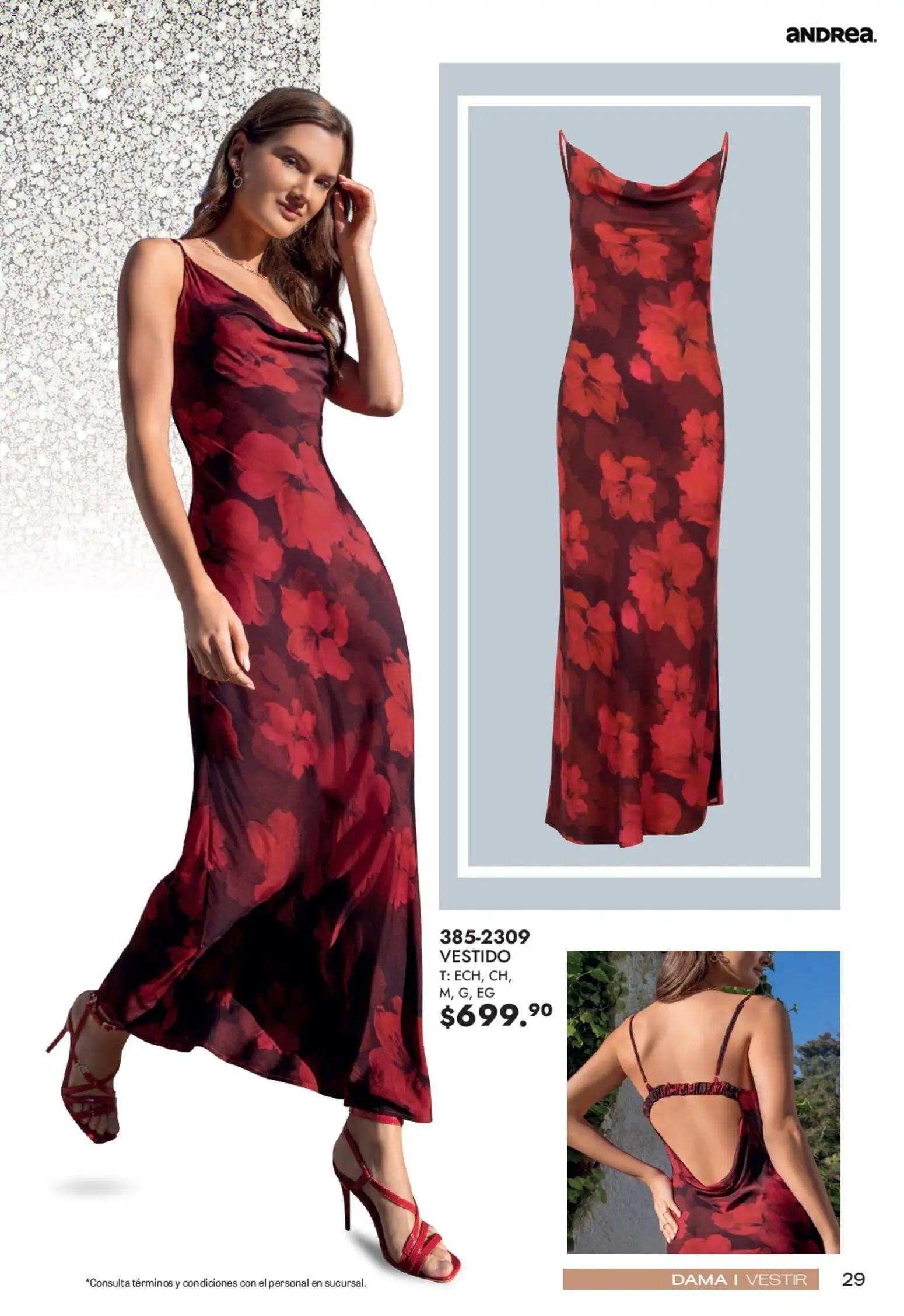 Nuevas ofertas de Andrea válidas en toda la República Mexicana desde el 12/07/2026. ¡Encuentra las mejores ofertas en Andrea catálogo Fiestas y Celebraciones! | Página: 29 | Productos: Vestido