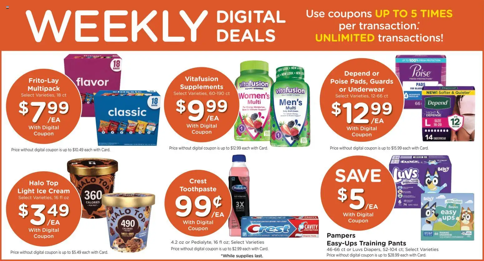 King Soopers Weekly Ad - valid from 08/19/2026 | Page: 4 | Products: Pads, Ice cream, Underwear, Ice