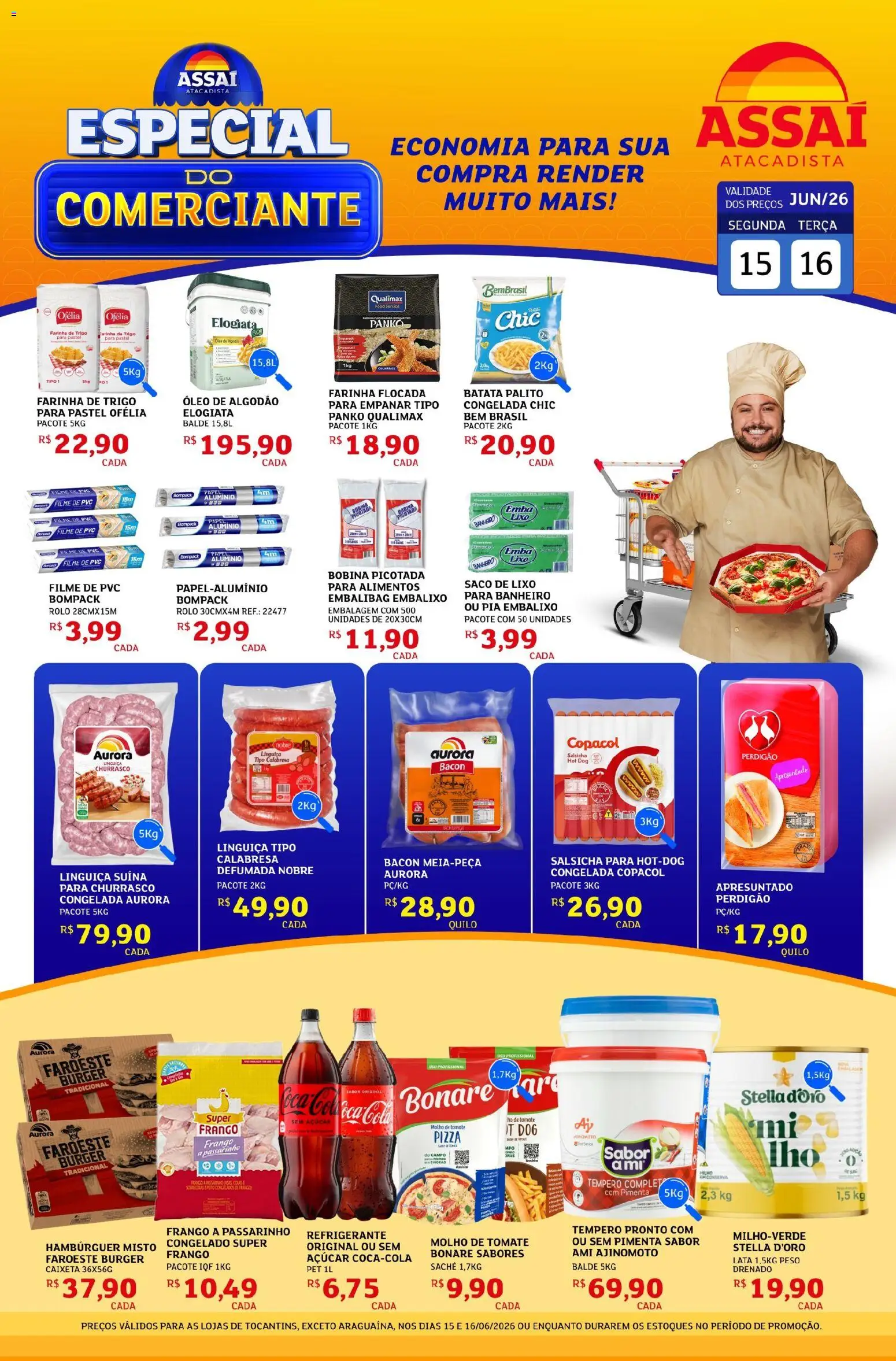 Assaí Atacadista Folheto - válido de 15.06.2026 | Página: 1 | Produtos: Óleo, Hambúrguer, Açúcar, Refrigerante