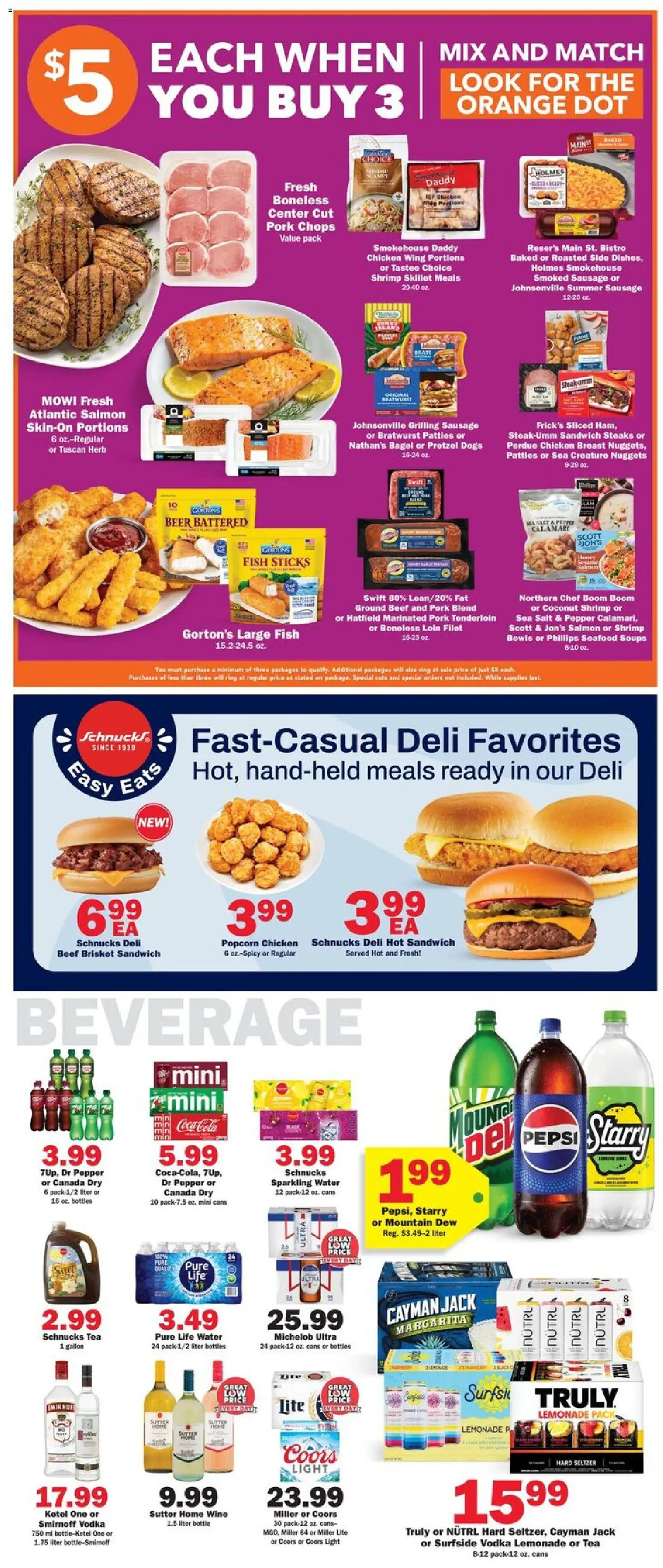 Schnucks Weekly Print Ad - MO - valid from 27.05.2026 | Page: 3 | Products: Fish, Water, Pepper, Sausage