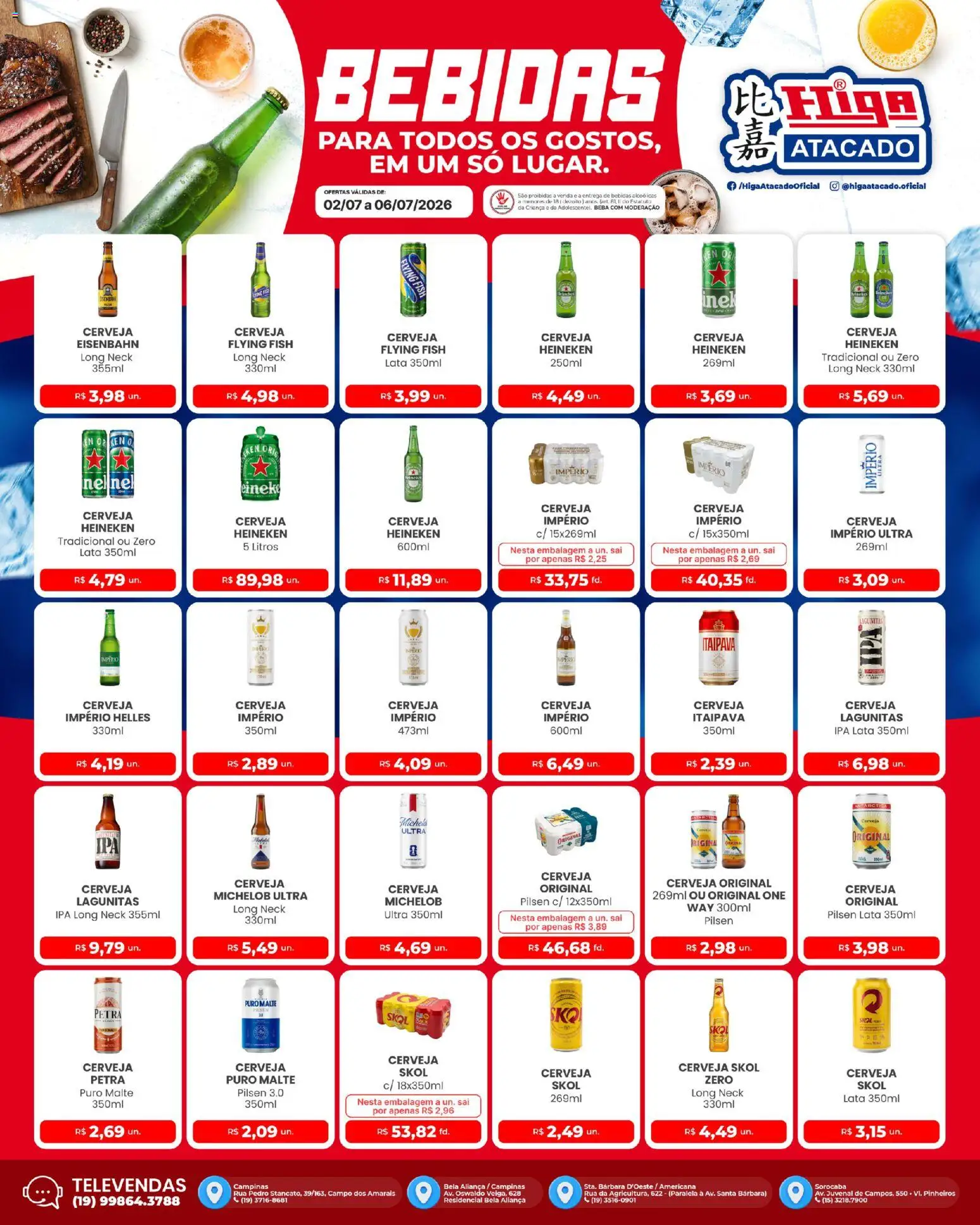 Higa Atacado Folheto - válido de 02/07/2026 | Página: 2 | Produtos: Eisenbahn, Cerveja, Cerveja Heineken, Heineken