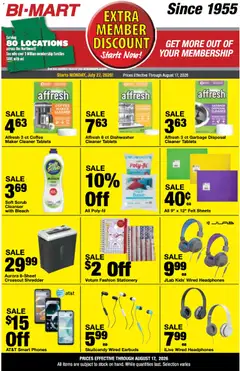 Preview of Bi-Mart weekly ads valid from 07/27/2026 | Page: 3 | Products: Headphones, Shredder, Dishwasher, Coffee maker