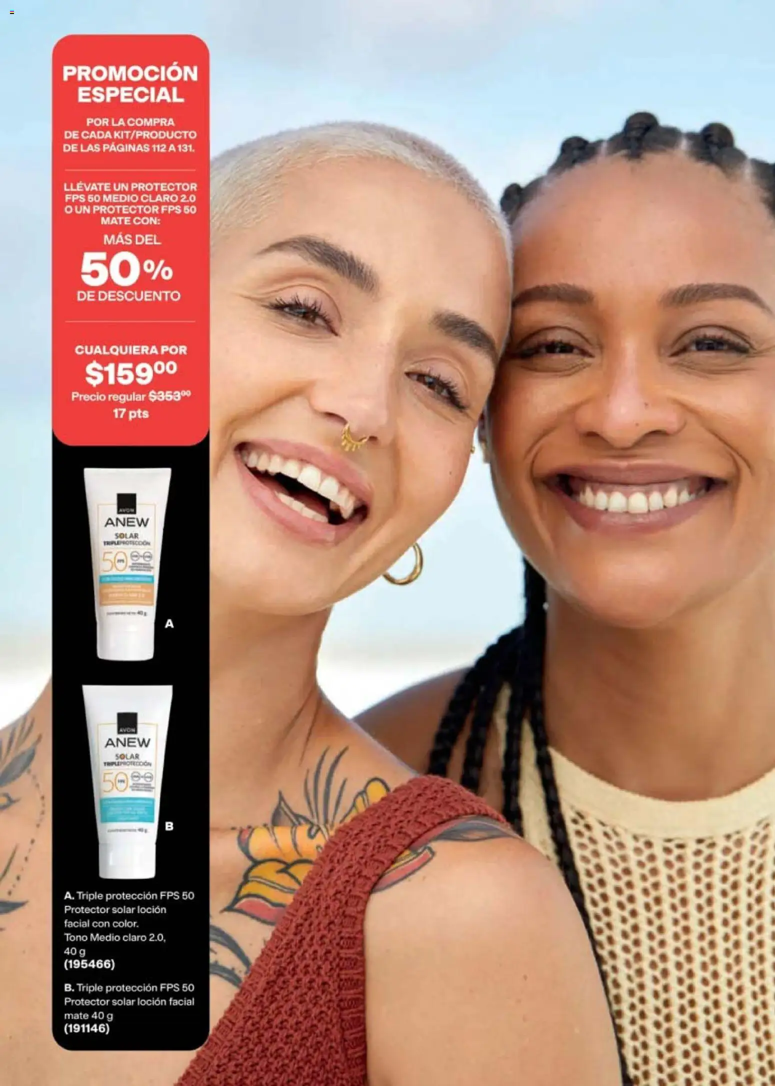 Nuevas ofertas de AVON válidas en toda la República Mexicana desde el 24.04.2026. ¡Encuentra las mejores ofertas en AVON campaña 7 2026! | Página: 124 | Productos: Loción, Mate, Protector solar