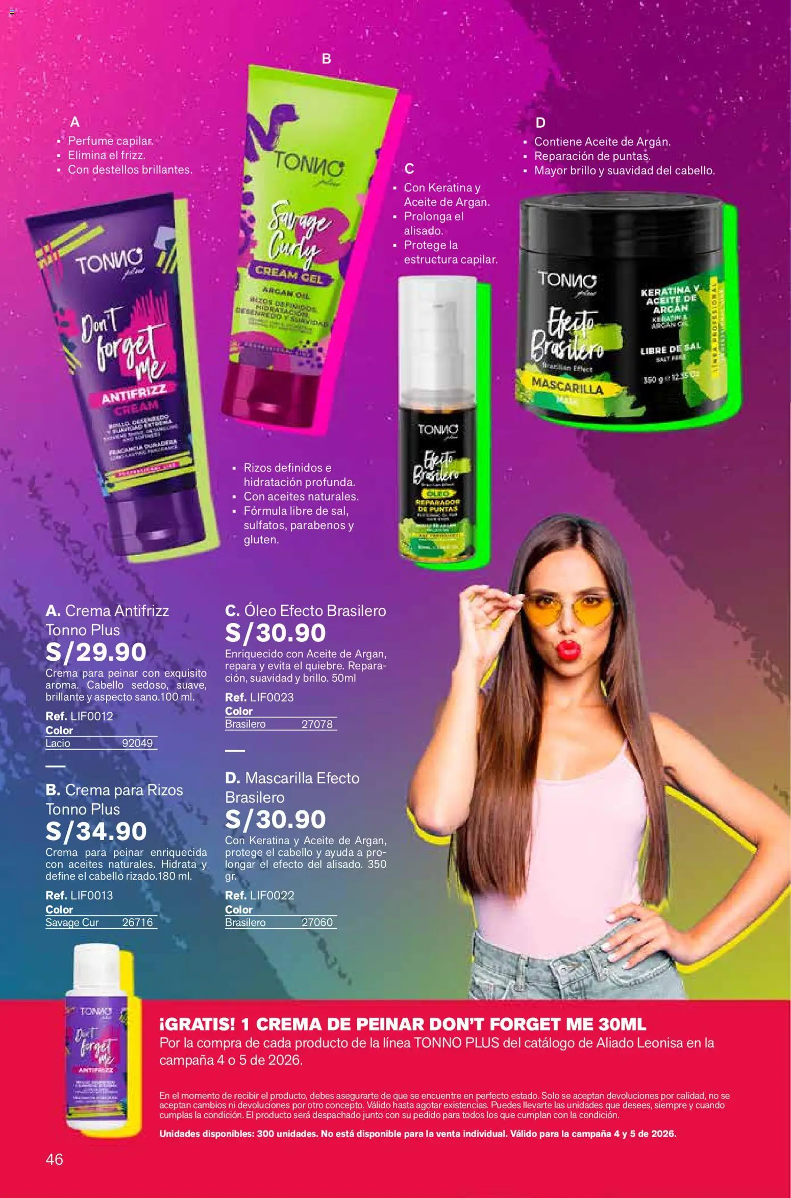 Catálogo Leonisa válido desde 06.03.2026 | Página: 46 | Productos: Aceite, Crema, Perfume