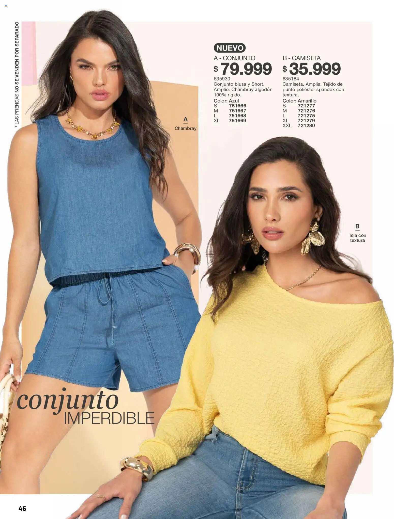 Carmel revista - valida desde el 01/10/2026 | Página: 46 | Productos: Algodón, Camiseta, Conjunto, Blusa