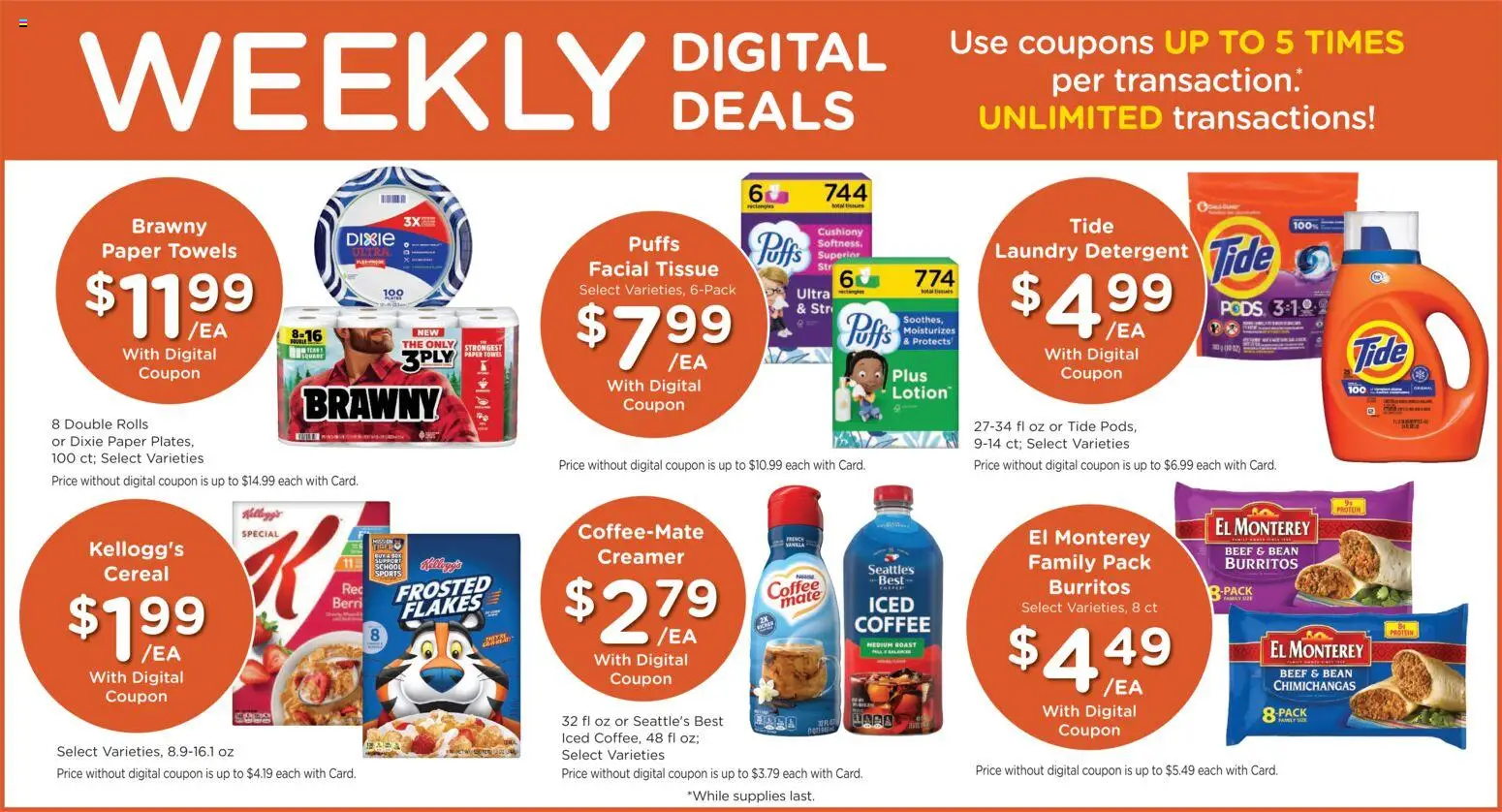 Fred Meyer Weekly Ad - valid from 07/29/2026 | Page: 4 | Products: Coffee, Beef, Detergent, Flakes