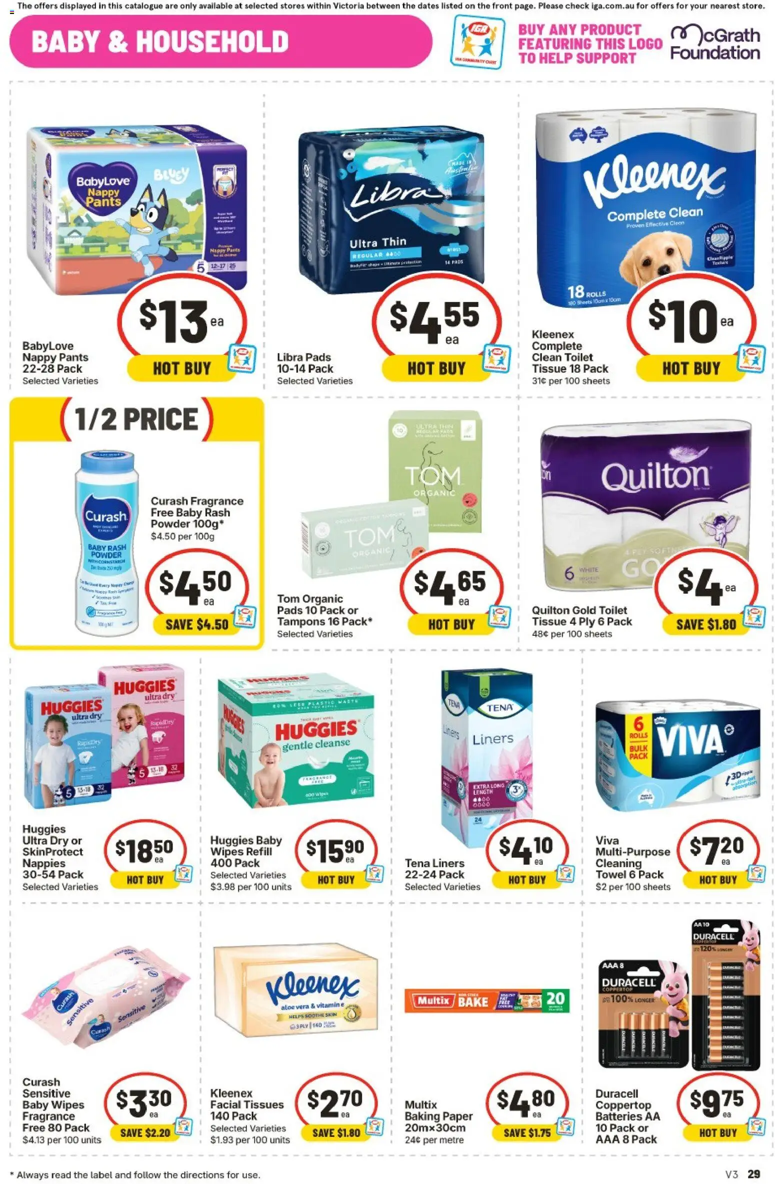 IGA catalogue - valid from 23/09/2026 | Page: 37 | Products: Baking paper, Foundation, Tampons, Tissues