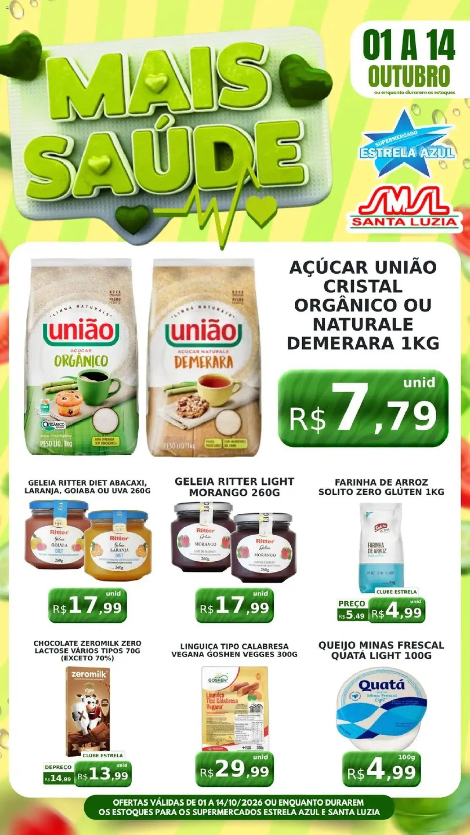 Estrela Azul Folheto - válido de 01/10/2026 | Página: 1 | Produtos: Goiaba, Uva, Arroz, Geleia