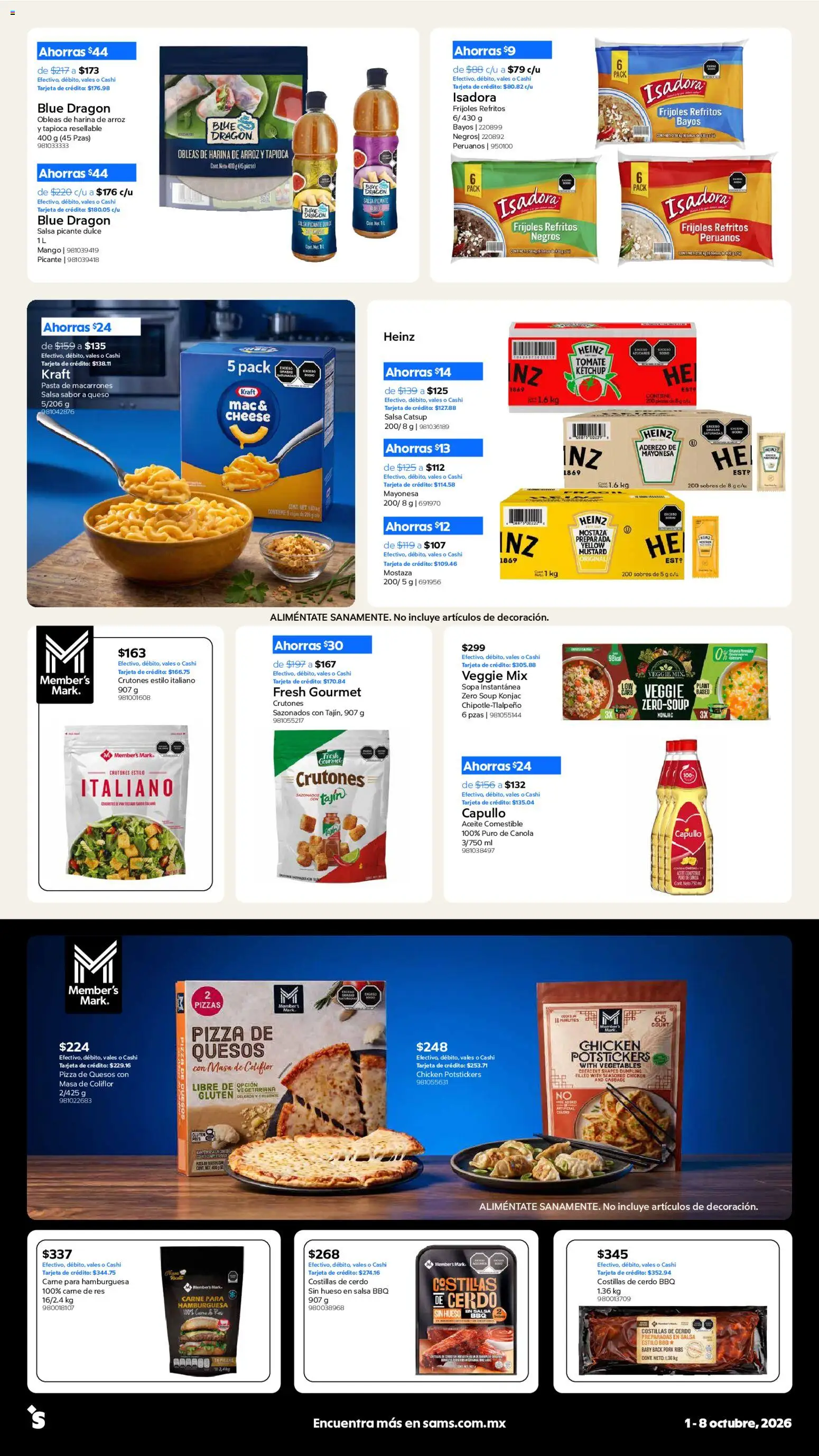 Nuevas ofertas de Sam's Club válidas en toda la República Mexicana desde el 01/10/2026. ¡Encuentra las mejores ofertas en Sam's Club catálogo! | Página: 13 | Productos: Aderezo, Sopa, Tomate, Carne de res