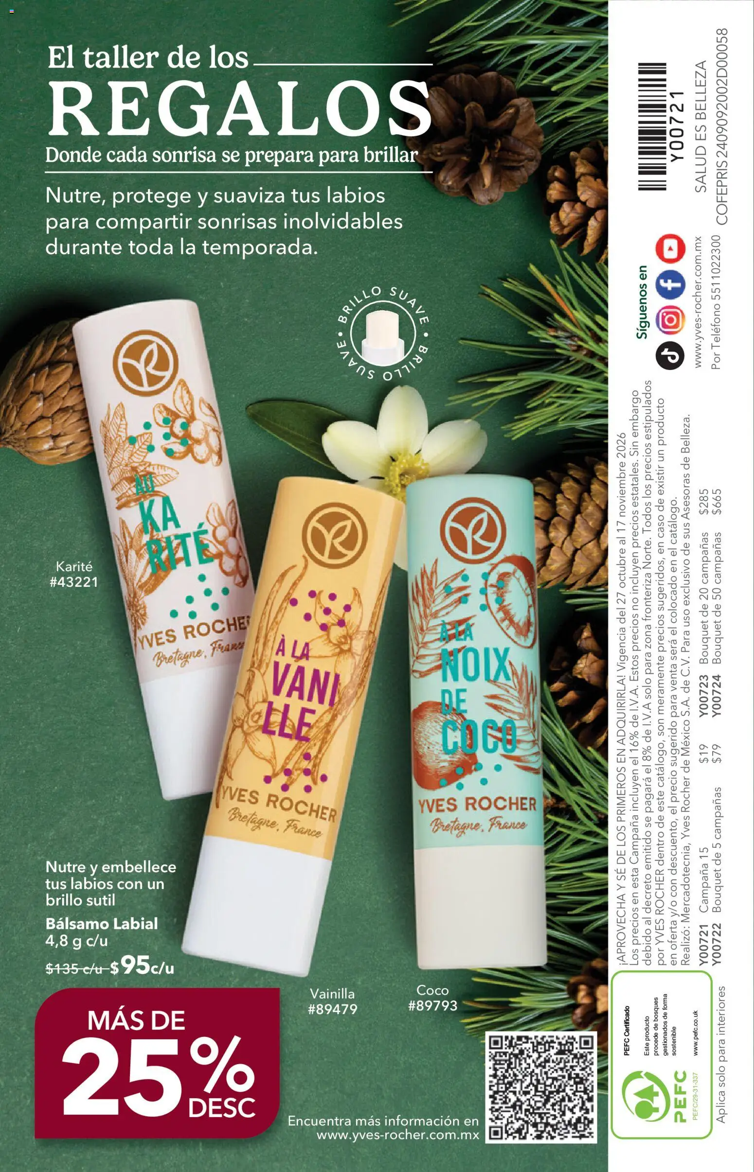 Nuevas ofertas de Yves Rocher válidas en toda la República Mexicana desde el 27/10/2026. ¡Encuentra las mejores ofertas en Yves Rocher campaña 15 2026! | Página: 134