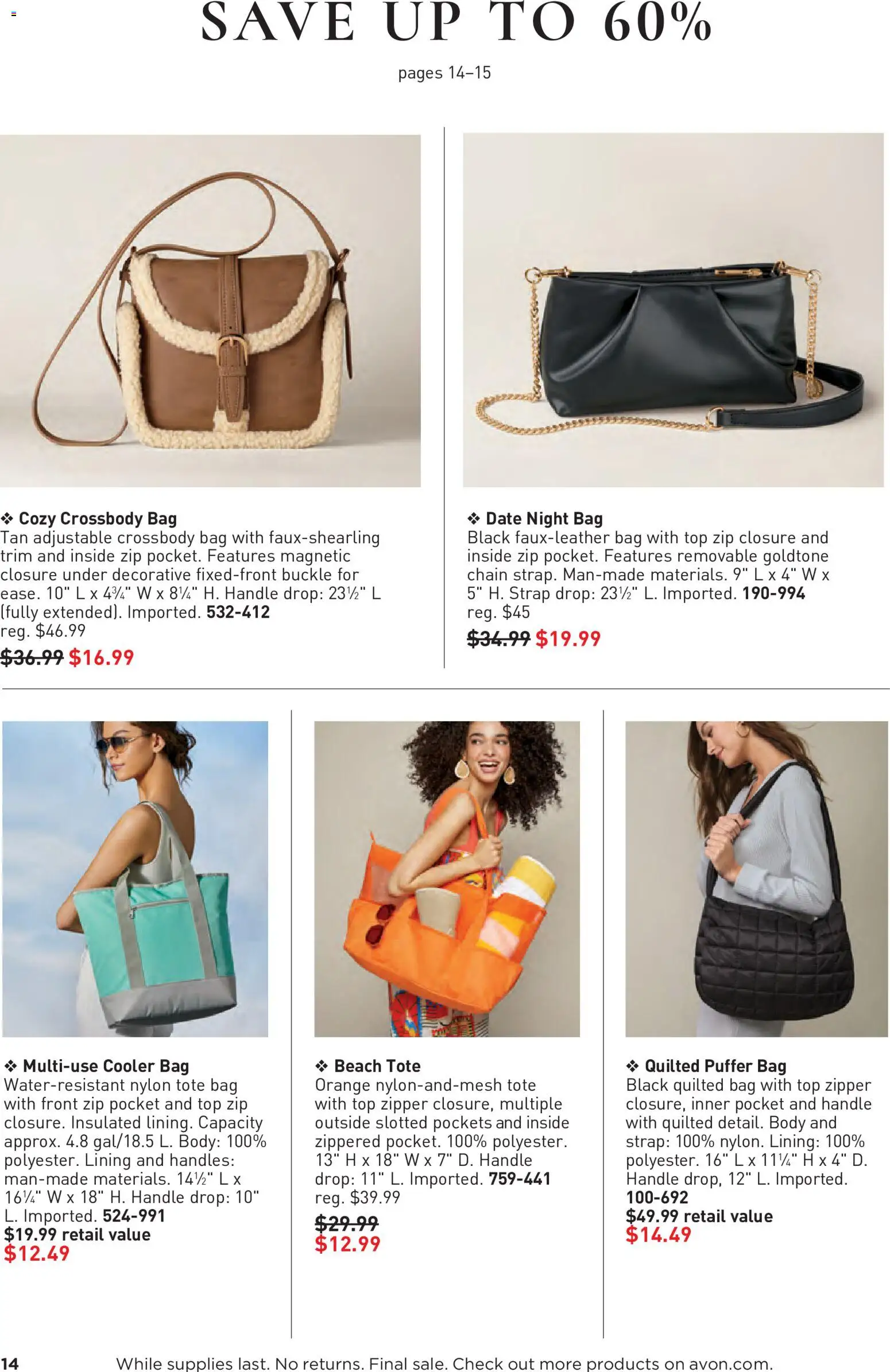 Avon Good Buys Flyer - valid from 07/01/2026 | Page: 14 | Products: Trim, Date, Bag, Cooler bag