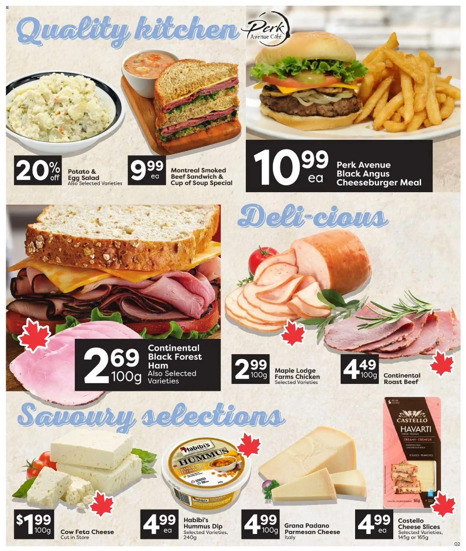 Quality Foods flyer valid from Aug 13, 2026 | Page: 8 | Products: Beef, Hummus, Grana Padano, Parmesan Cheese