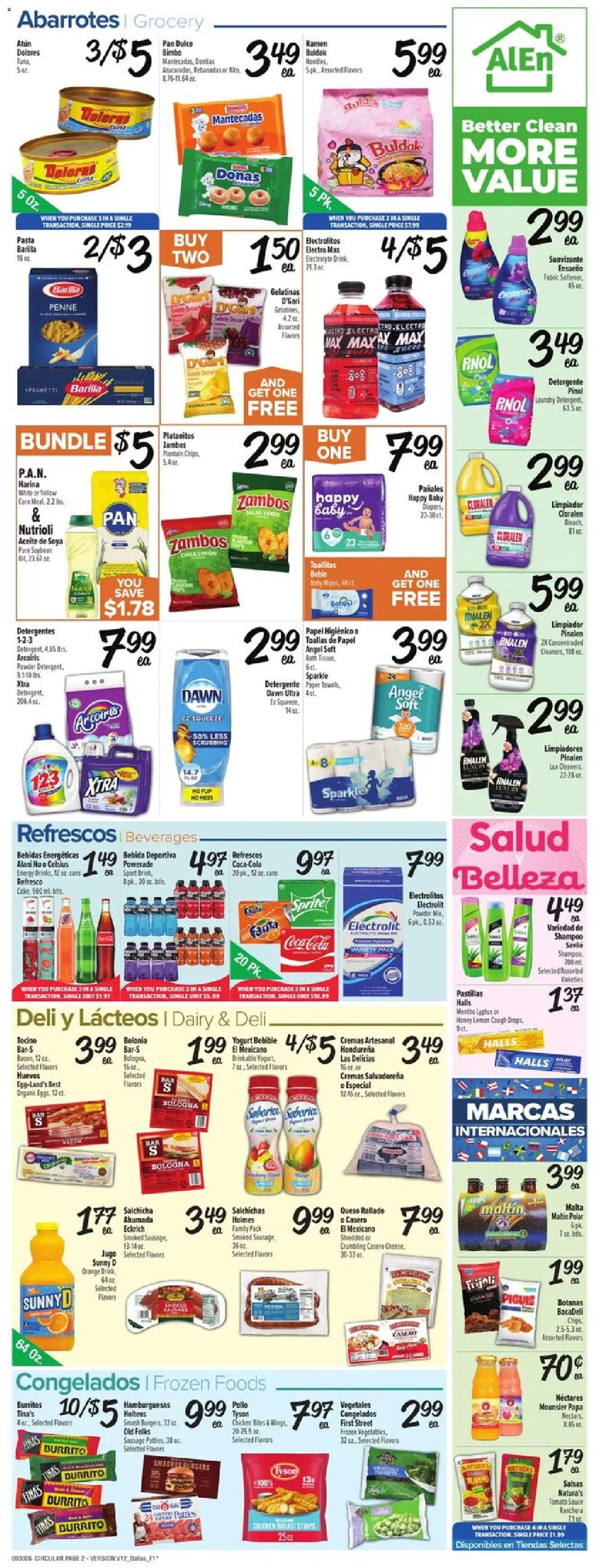 Fiesta Mart Weekly Ad - valid from 09/30/2026 | Page: 2 | Products: Beverages, Pan, Yogurt, Sausage