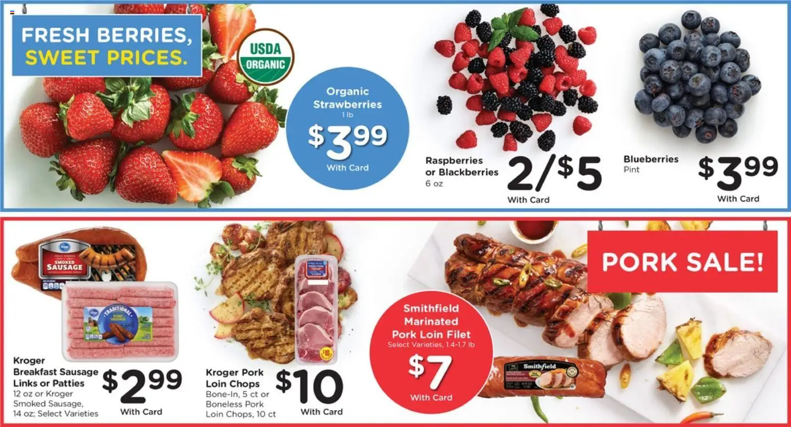 Pick ‘n Save Weekly Ad - valid from 03.06.2026 | Page: 11 | Products: Pork, Strawberries, Sausage, Blueberries