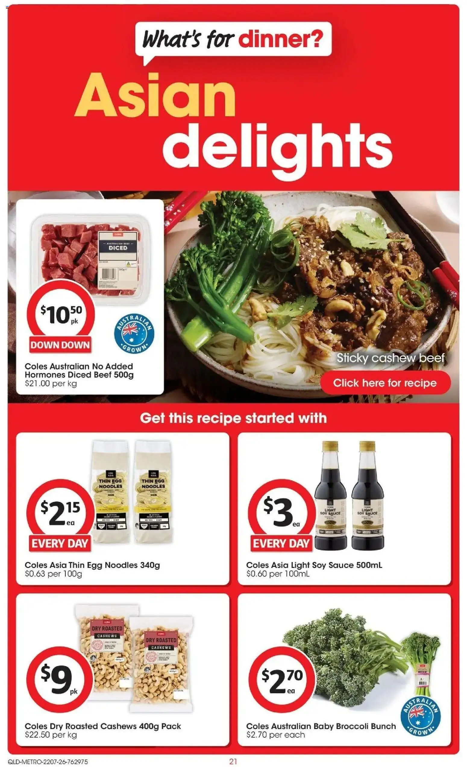 Coles catalogue - valid from 22/07/2026 | Page: 21 | Products: Light, Noodles, Beef, Sauce
