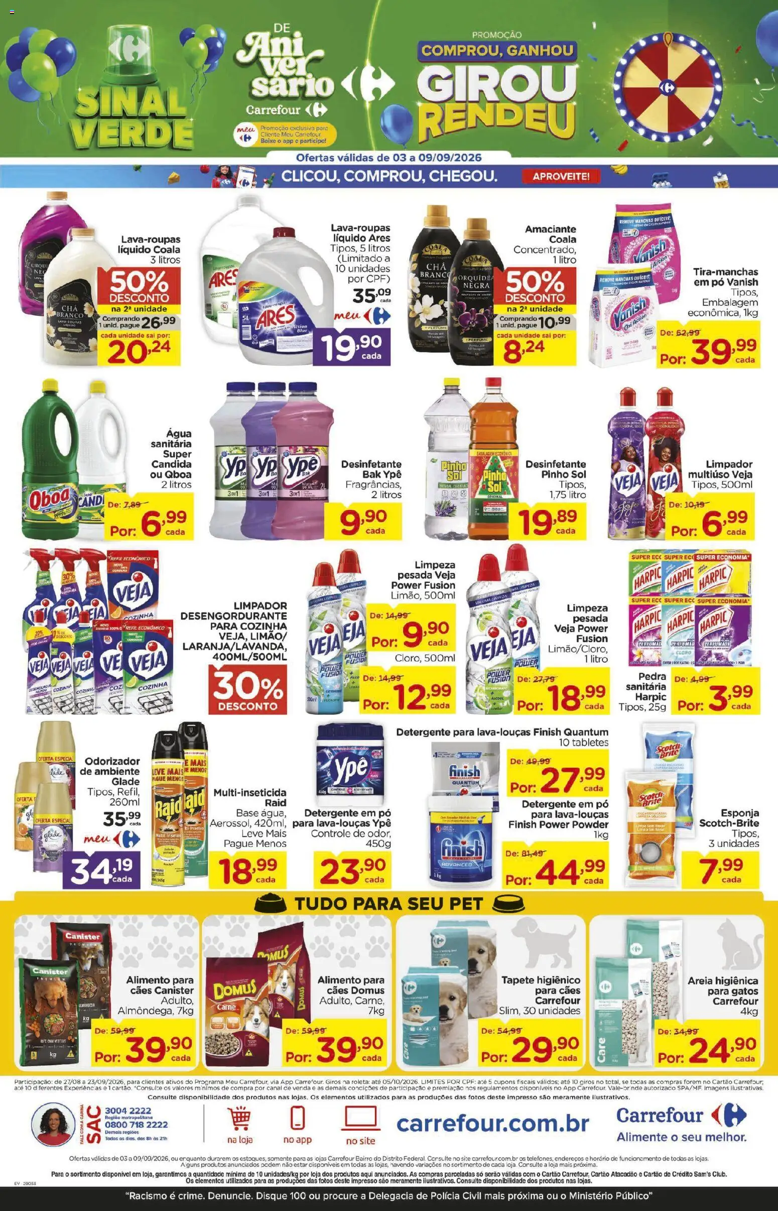 Carrefour Bairro Folheto - válido de 03/09/2026 | Página: 15 | Produtos: Areia, Desengordurante, Detergente, Amaciante