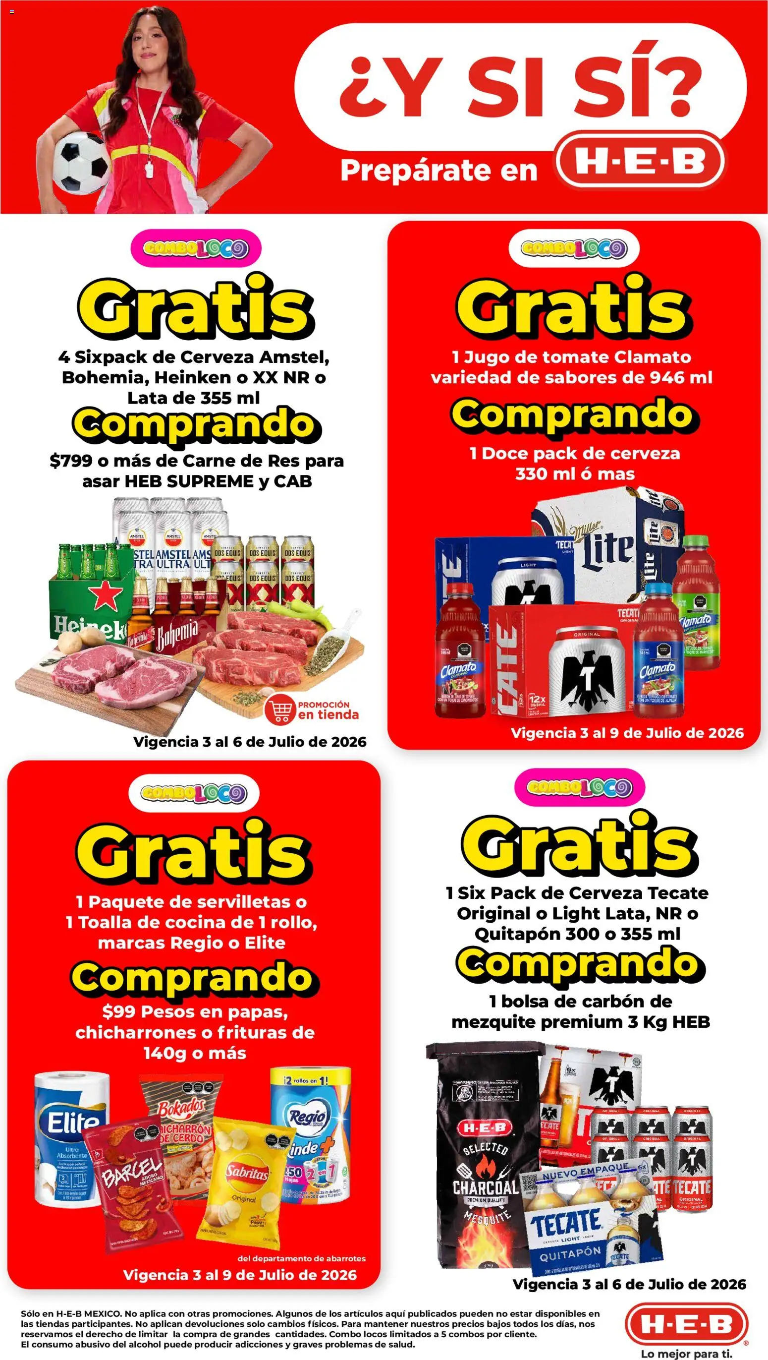 Nuevas ofertas de H-E-B válidas en toda la República Mexicana desde el 03/07/2026. ¡Encuentra las mejores ofertas en H-E-B folleto! | Página: 1 | Productos: Tomate, Jugo, Toalla, Cocina