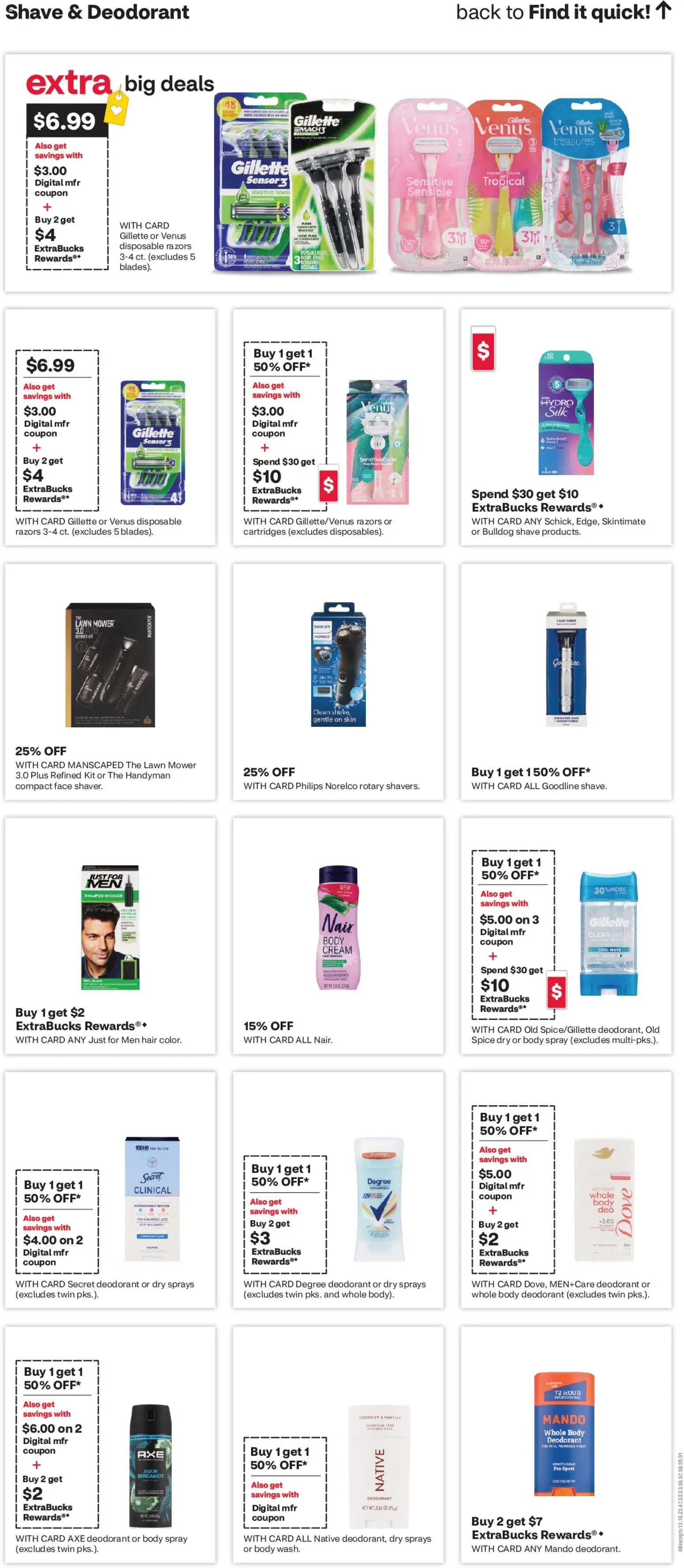 CVS Pharmacy Weekly Ad - VA - valid from 14.06.2026 | Page: 16 | Products: Lawn Mower, Axe, Deodorant, Sensor