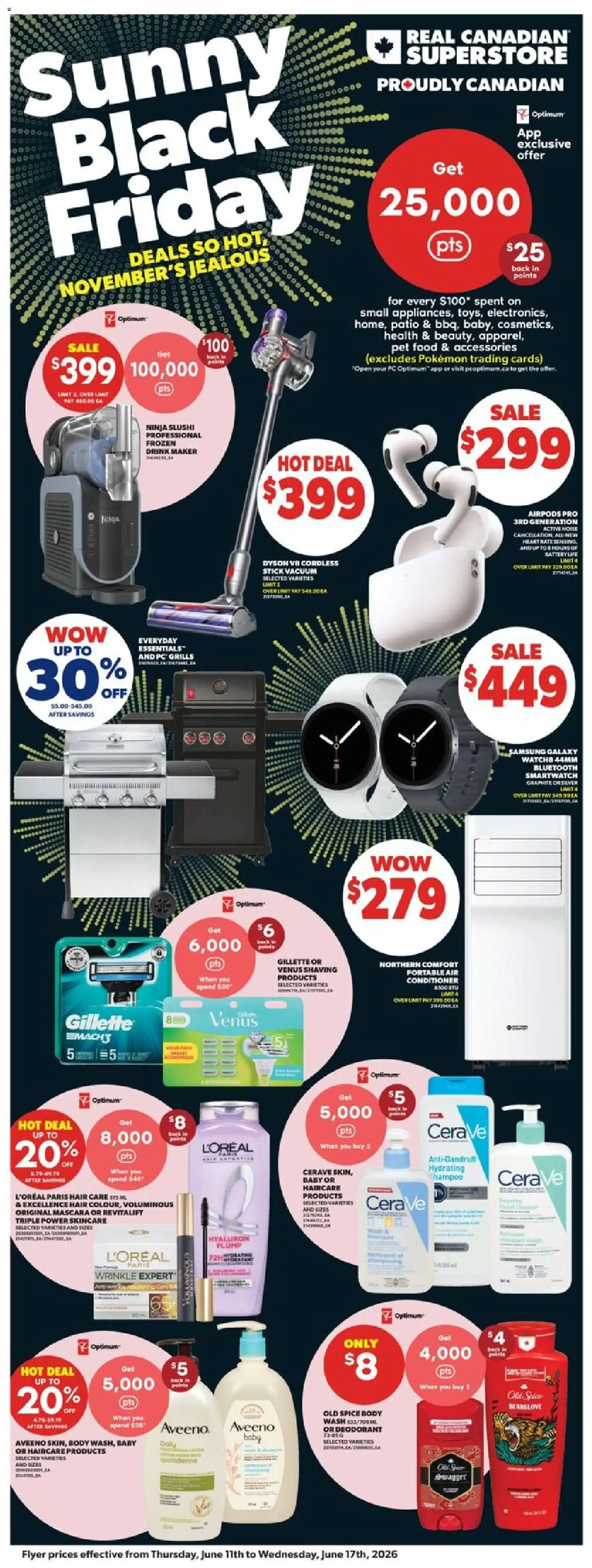 Real Canadian Superstore flyer valid from 11.06.2026 | Page: 1 | Products: PC, Mascara, Shampoo, Conditioner