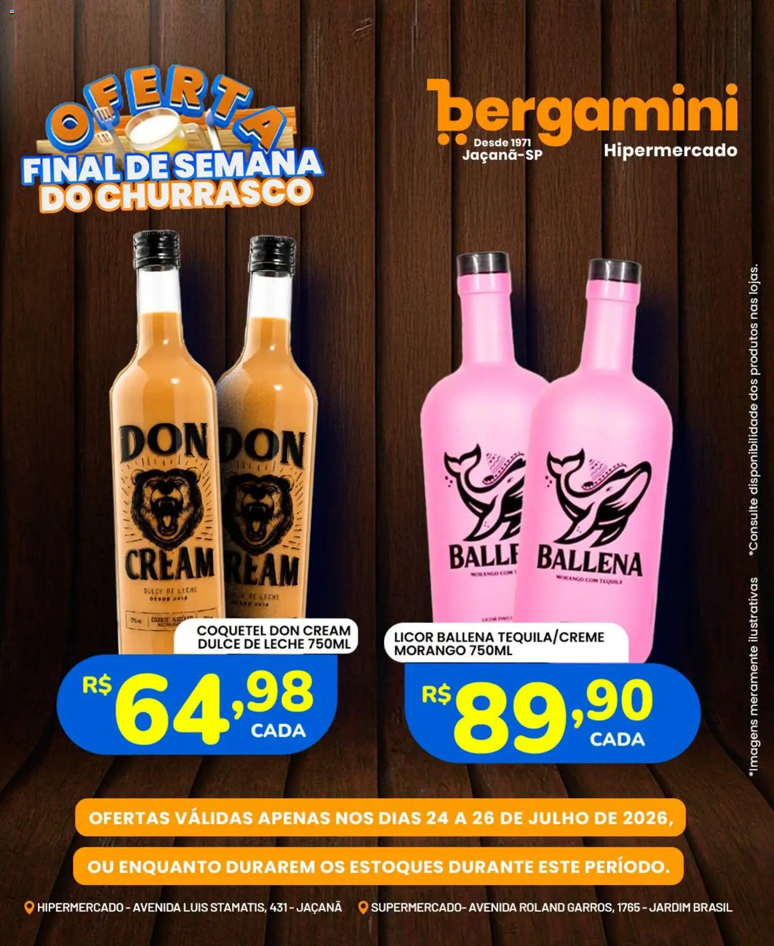 Supermercado Bergamini Folheto - válido de 24/07/2026 | Página: 13 | Produtos: Licor, Tequila