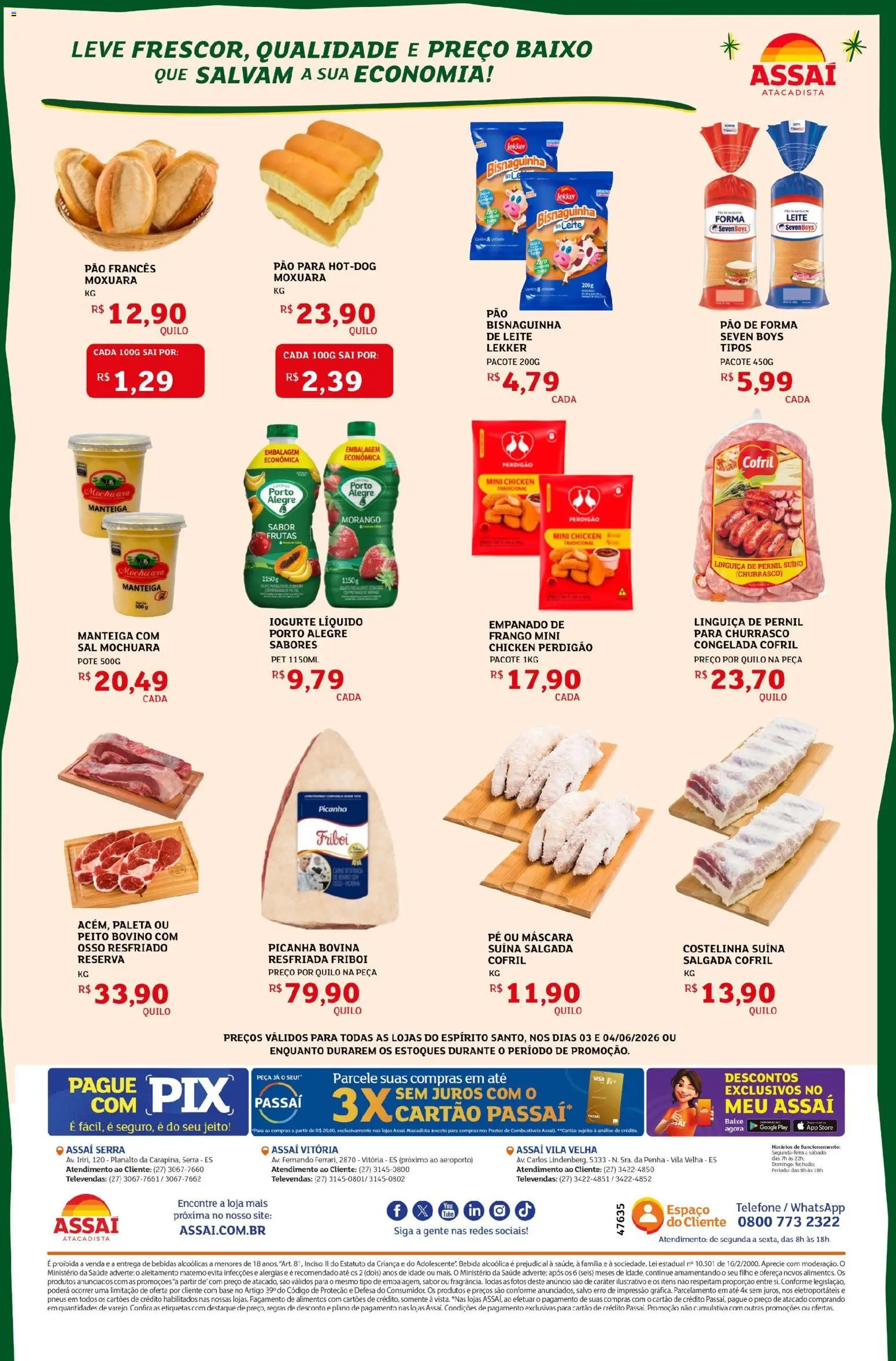 Assaí Atacadista Folheto - válido de 03.06.2026 | Página: 2 | Produtos: Pernil, Manteiga, Base, Frango