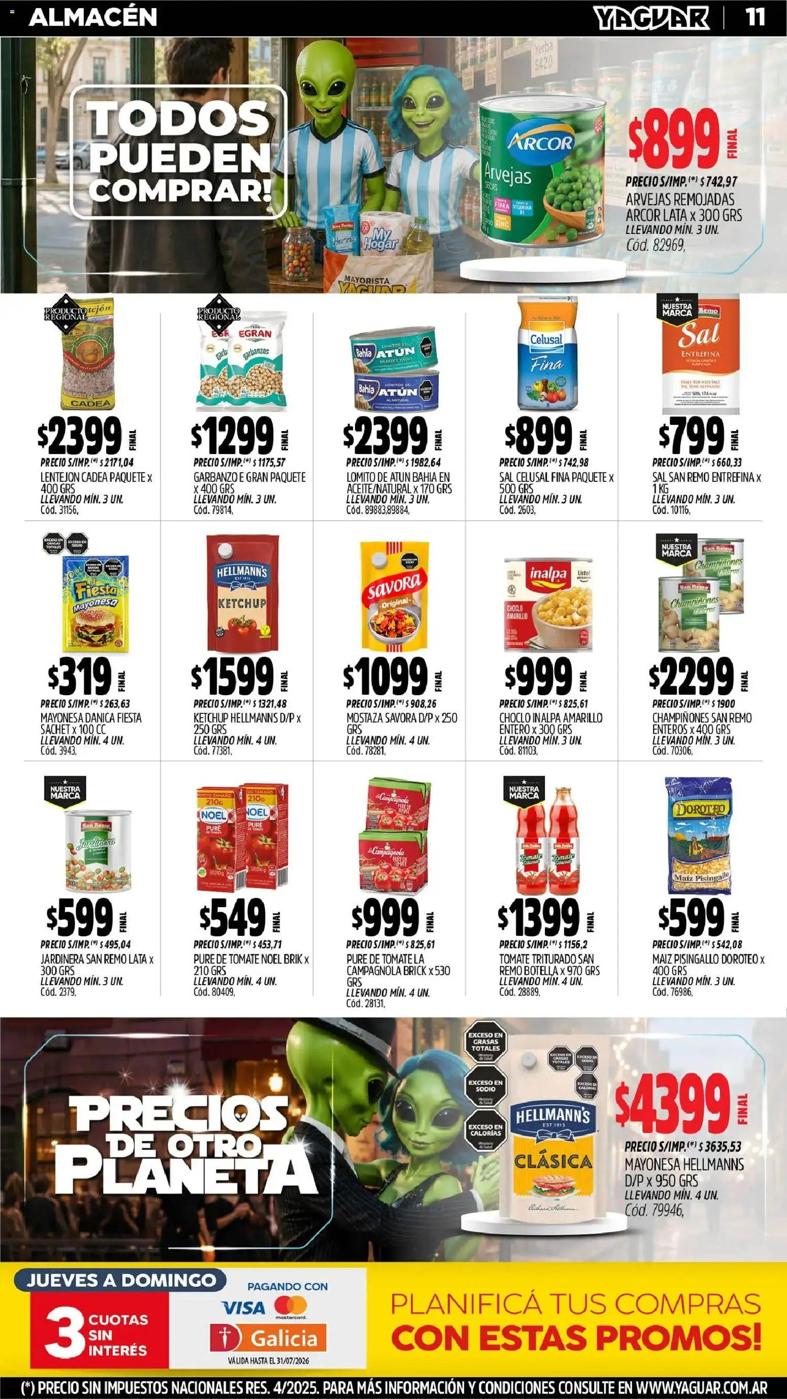 Yaguar - Oferta Semanal Neuquen │ válido desde el 29/06/2026 | Página: 12 | Productos: Botella, Harina, Mayonesa, Garbanzos