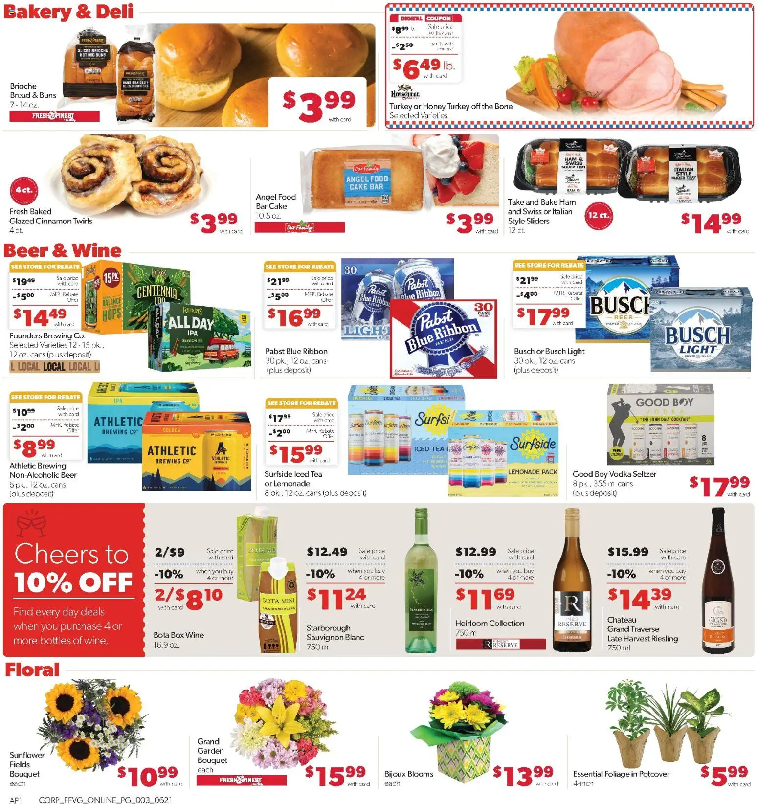 Family Fare Weekly Ad - MI - valid from 06/21/2026 | Page: 7 | Products: Bread, Ham, Wine, Tea