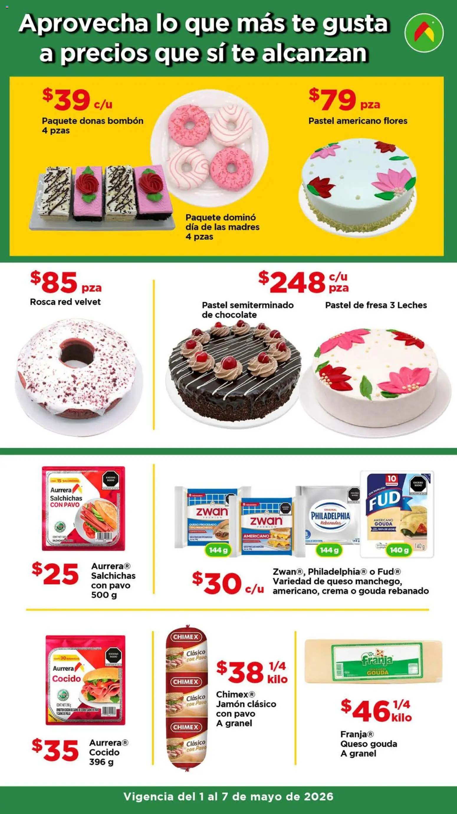 Nuevas ofertas de Bodega Aurrerá válidas en toda la República Mexicana desde el 01.05.2026. ¡Encuentra las mejores ofertas en Bodega Aurrerá folleto Con los precios más bajos siempre! | Página: 4 | Productos: Crema, Queso, Pastel, Té