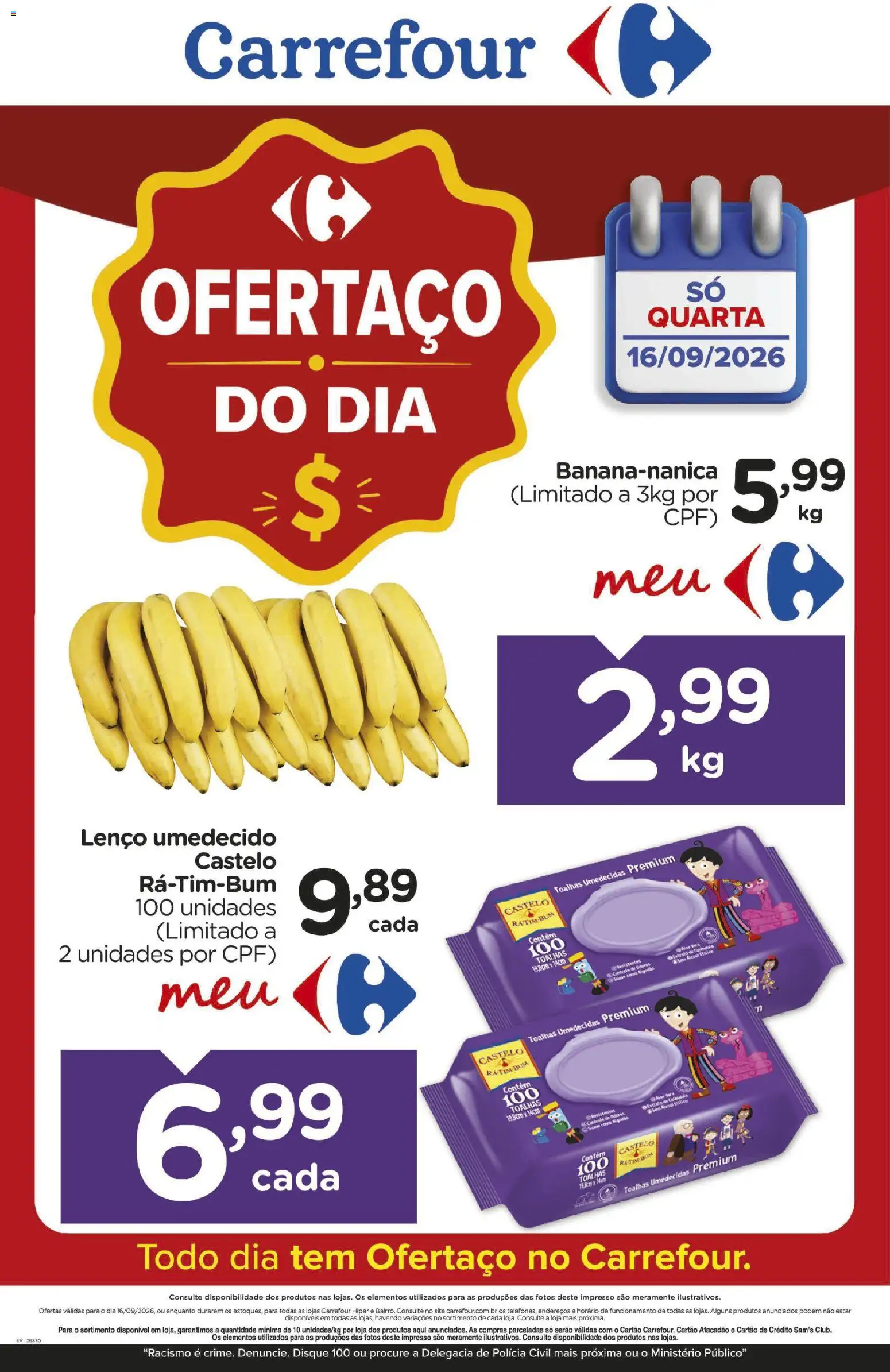 Carrefour Folheto - válido de 16/09/2026 | Página: 1 | Produtos: Lenço, Lenço umedecido