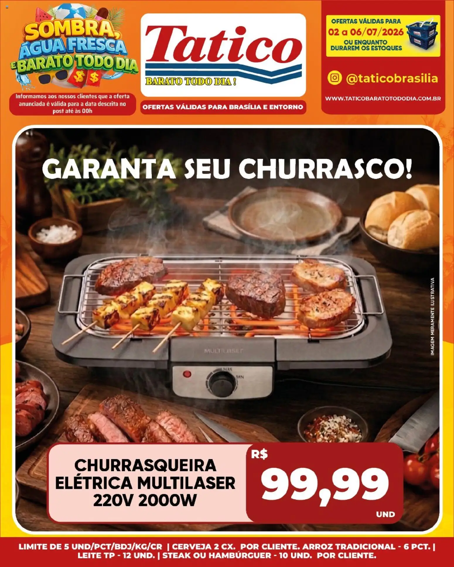 Tatico Folheto - válido de 02/07/2026 | Página: 21 | Produtos: Cerveja, Arroz, Hambúrguer, Churrasqueira