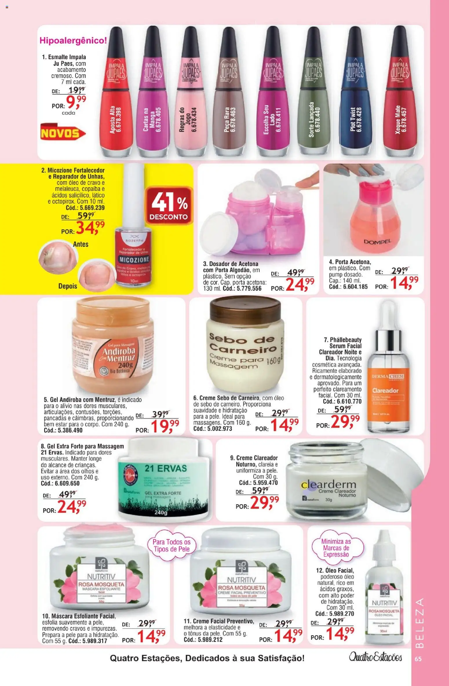 Quatro Estações Folheto - válido de 01.05.2026 | Página: 61 | Produtos: Porta, Óleo, Creme, Óleo facial