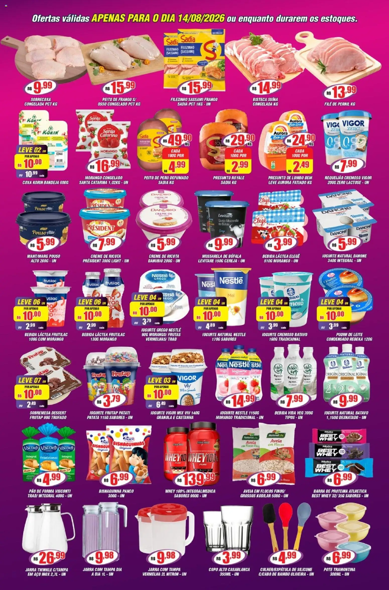 Violeta Supermercados Folheto - válido de 14/08/2026 | Página: 2 | Produtos: Pudim, Iogurte cremoso, Flocos, Jarra